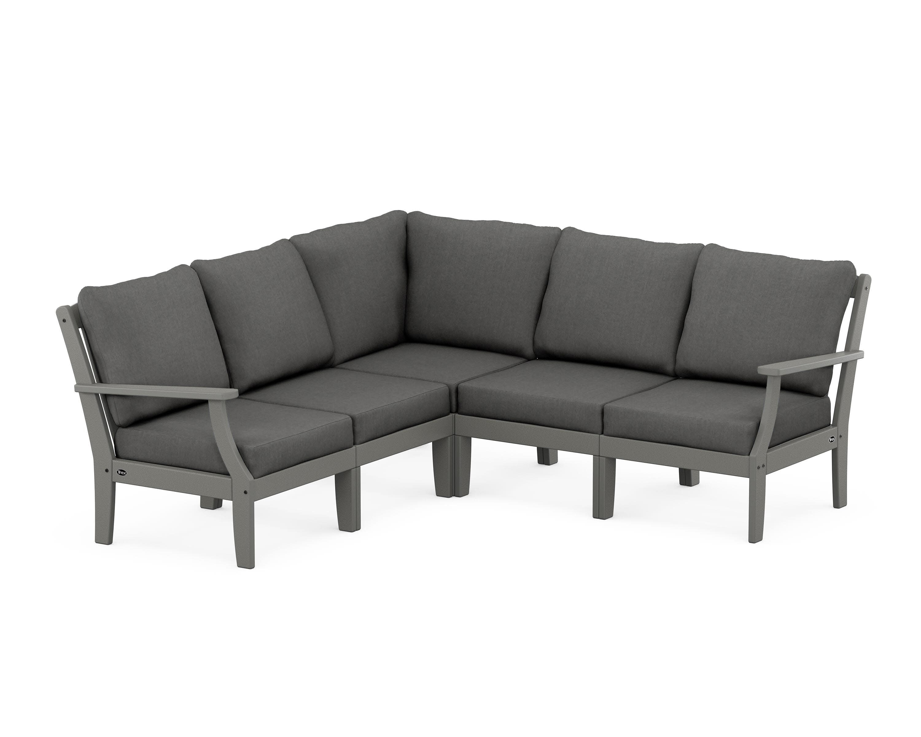 Yacht Club Modular 5-Piece Deep Seating Set in Stepping Stone / Spectrum Carbon