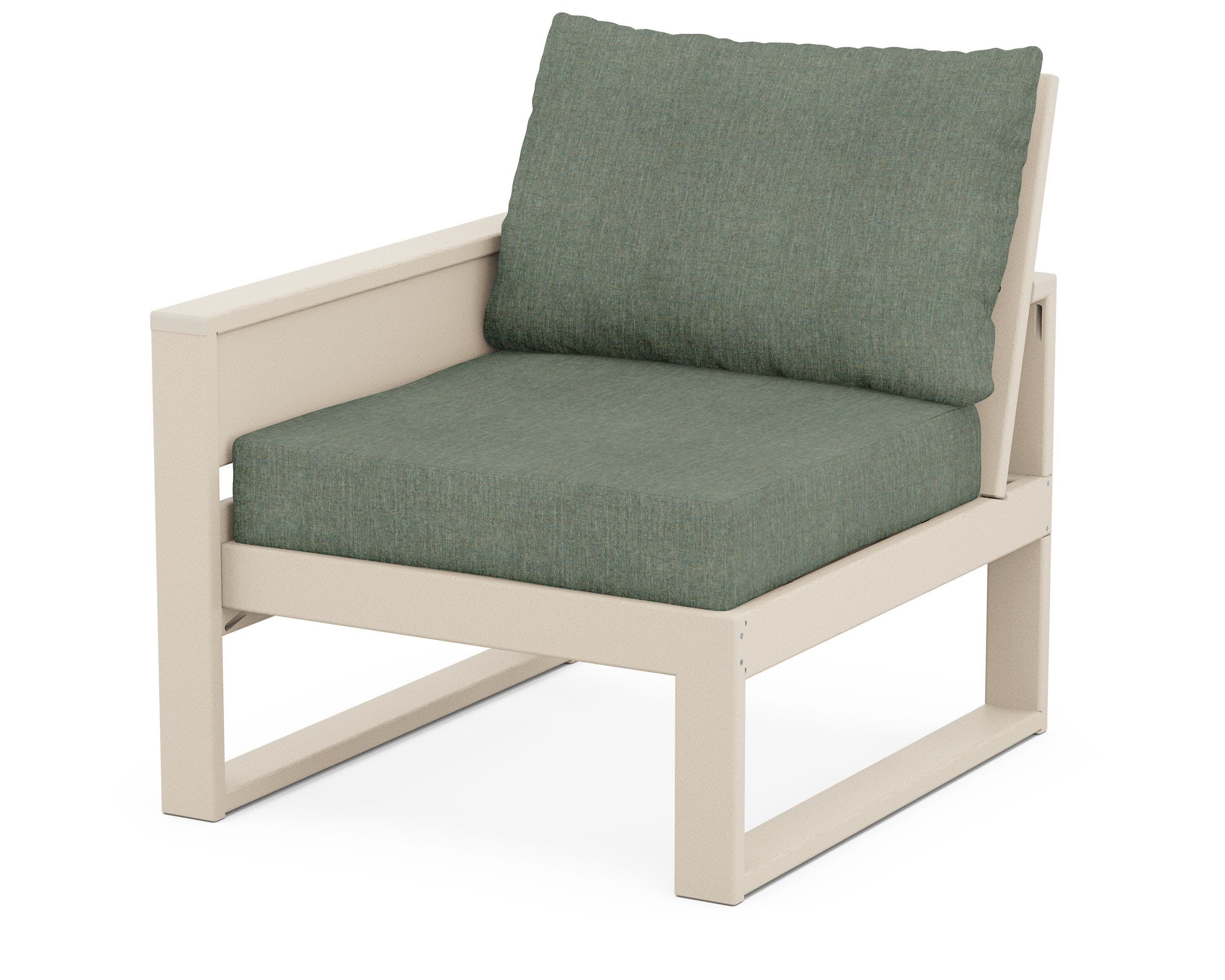 Eastport Modular Left Arm Chair in Sand Castle / Cast Sage