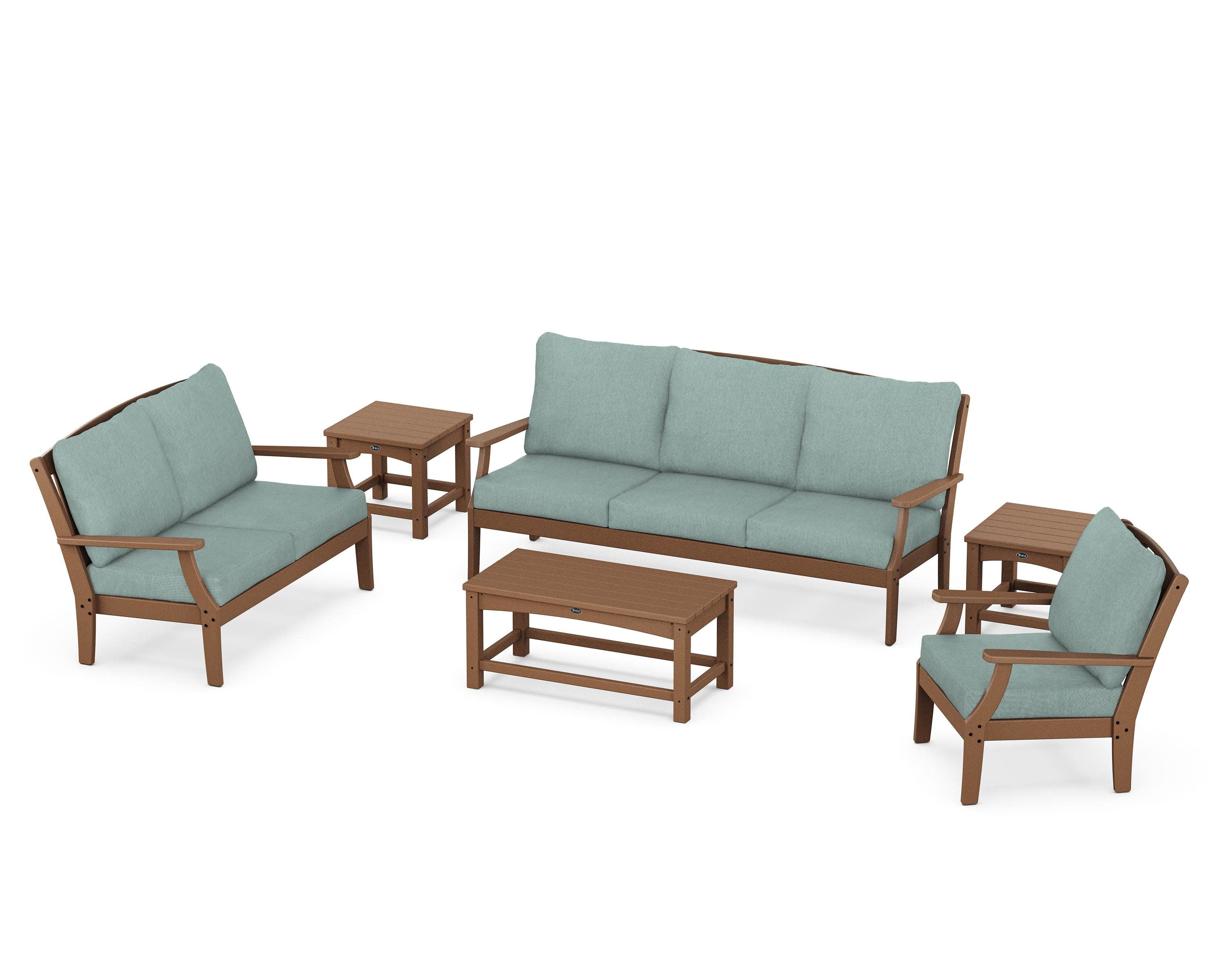 Yacht Club 6-Piece Deep Seating Set in Tree House / Glacier Spa