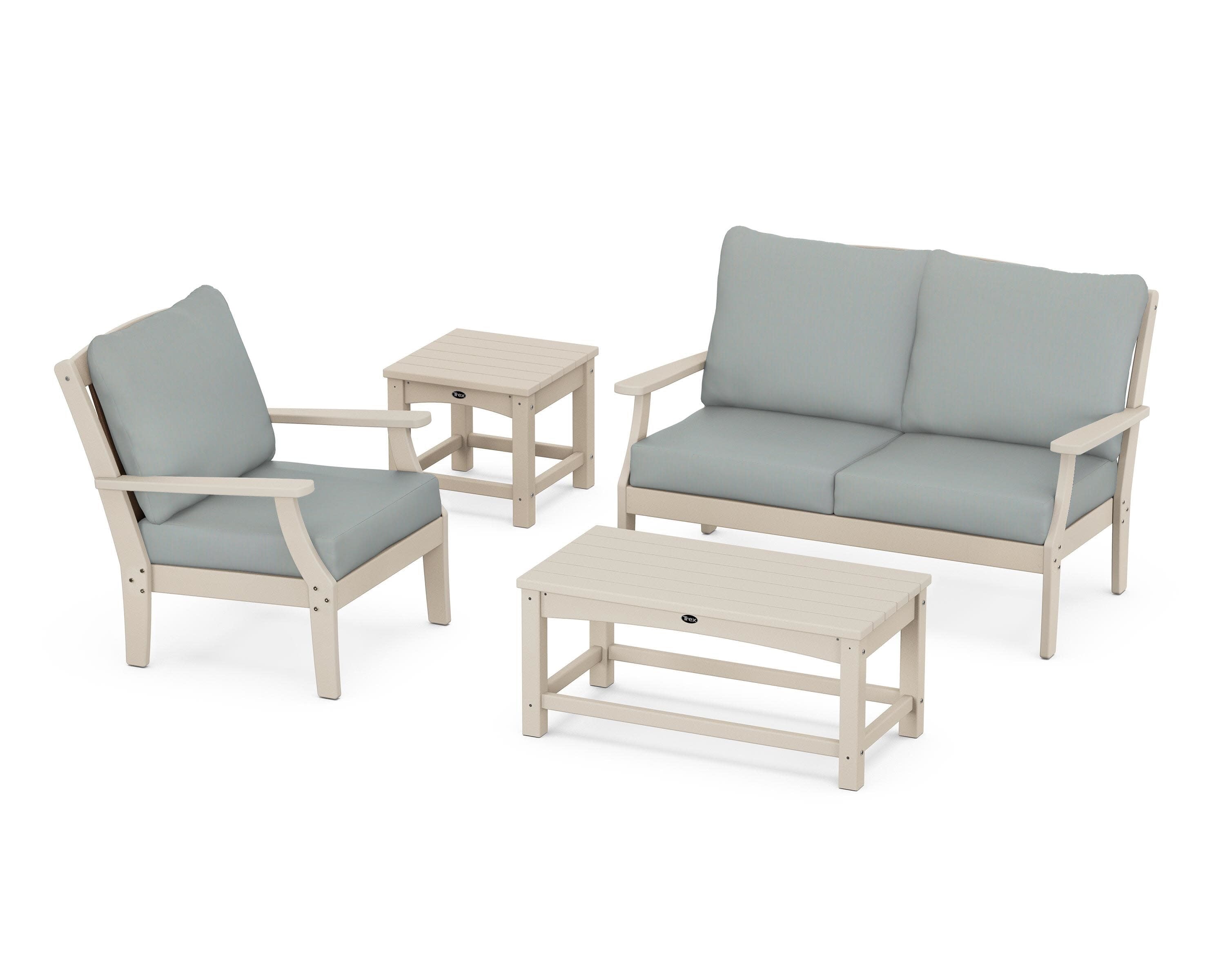 Yacht Club 4-Piece Deep Seating Set in Sand Castle / Spa