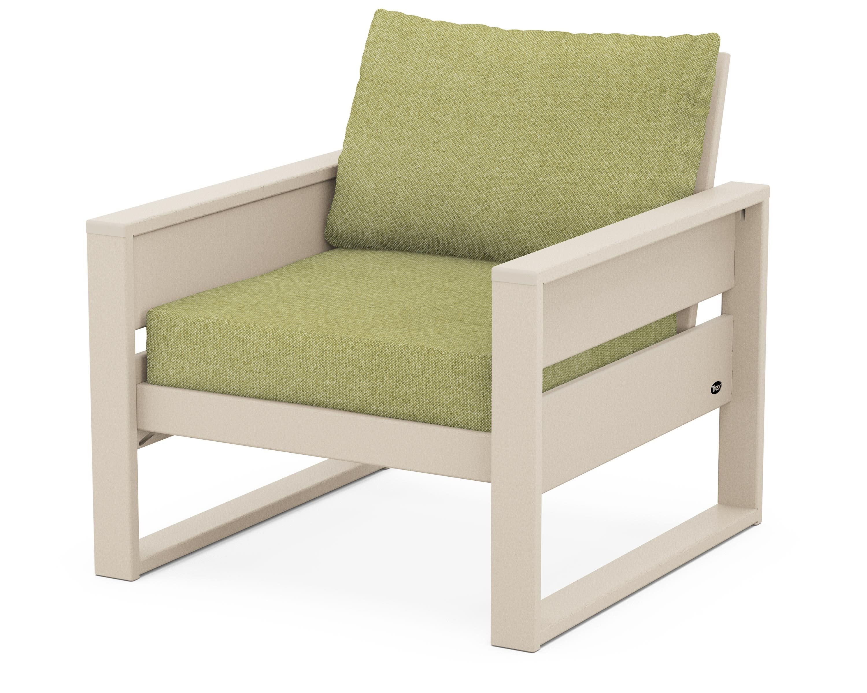 Eastport Club Chair in Sand Castle / Chartreuse Boucle