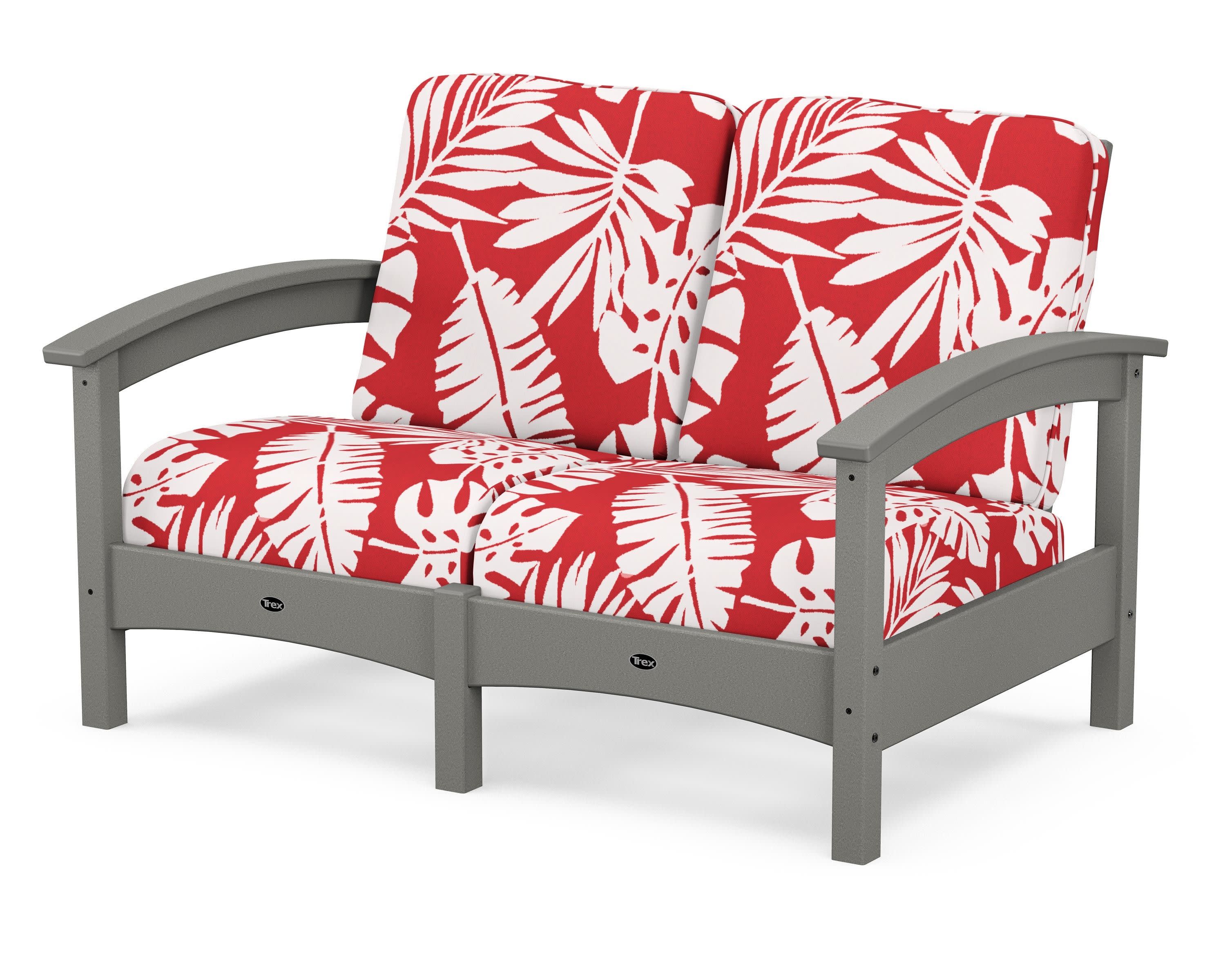 Rockport Club Loveseat in Stepping Stone / Leaf Crimson