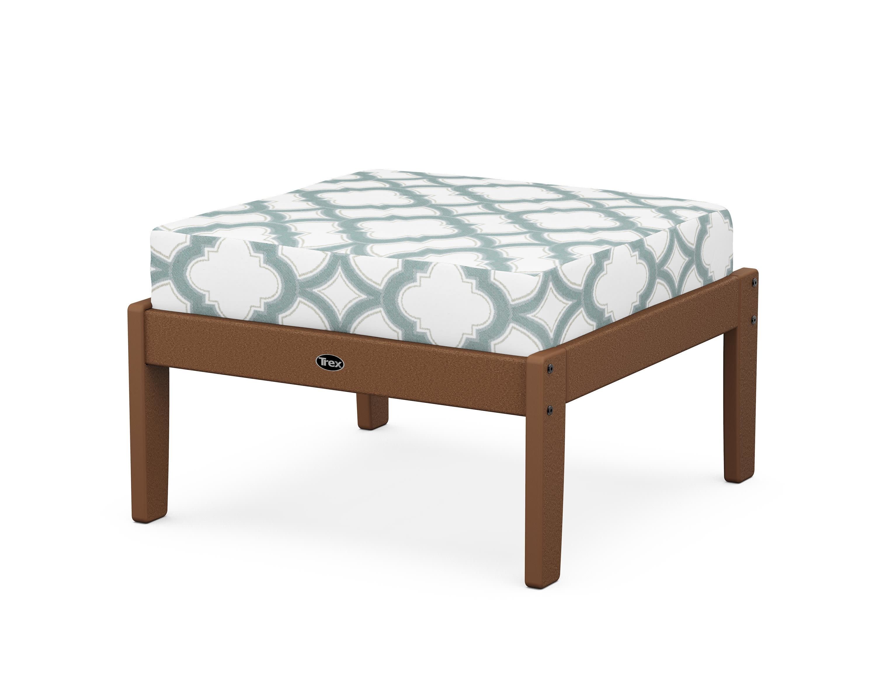 Yacht Club Deep Seating Ottoman in Tree House / Trellis Glacier Spa