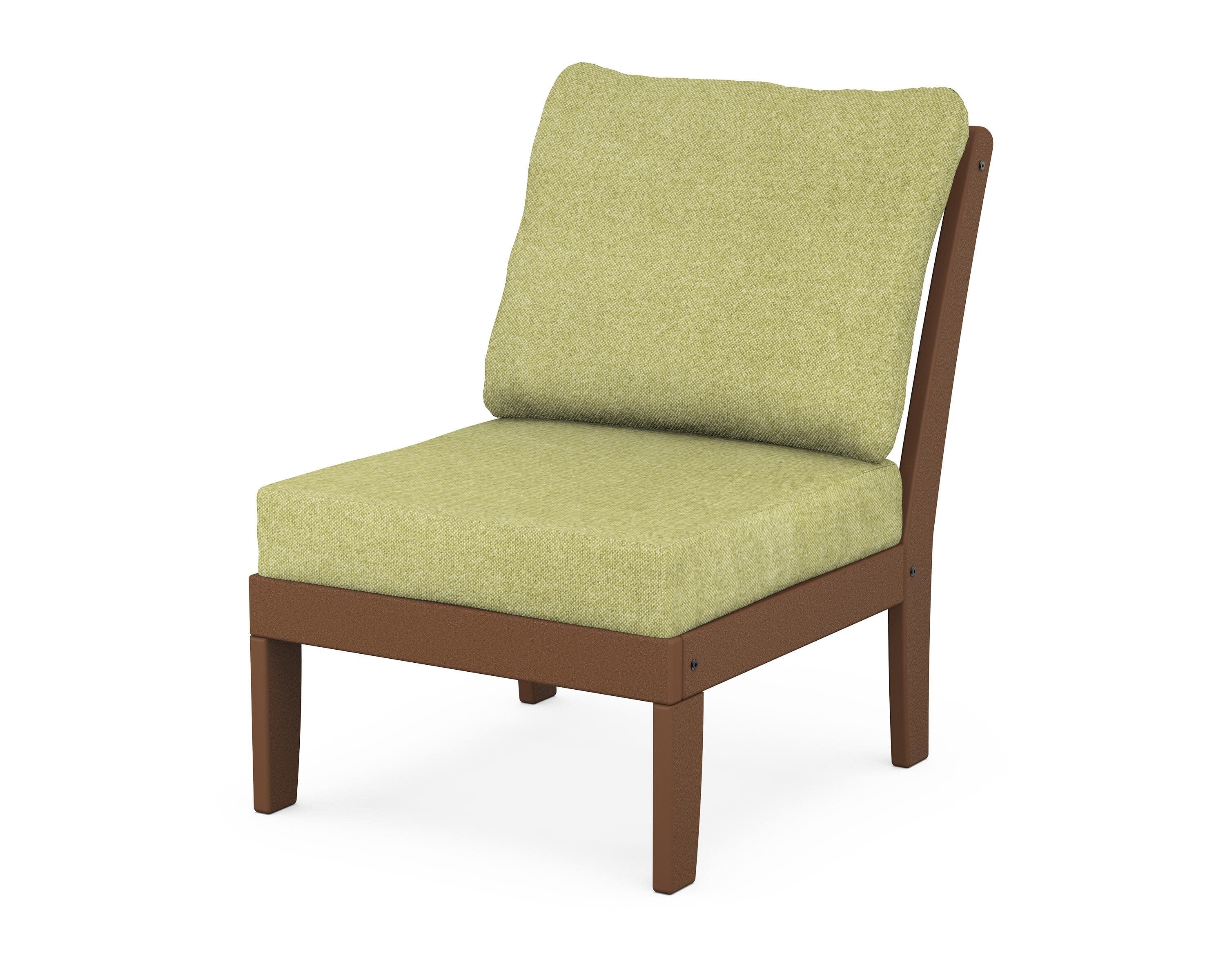 Yacht Club Modular Armless Chair in Tree House / Chartreuse Boucle