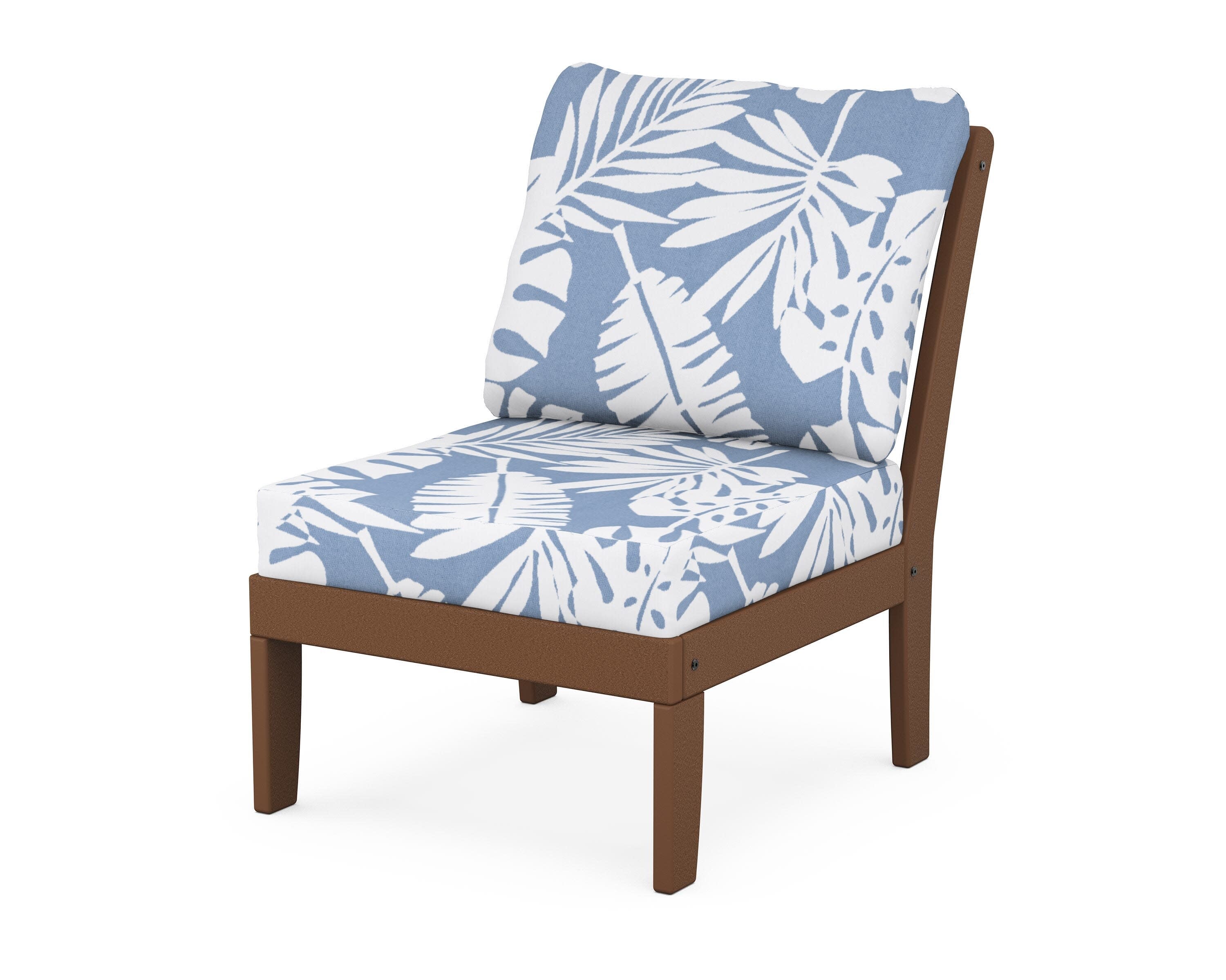 Yacht Club Modular Armless Chair in Tree House / Leaf Sky Blue