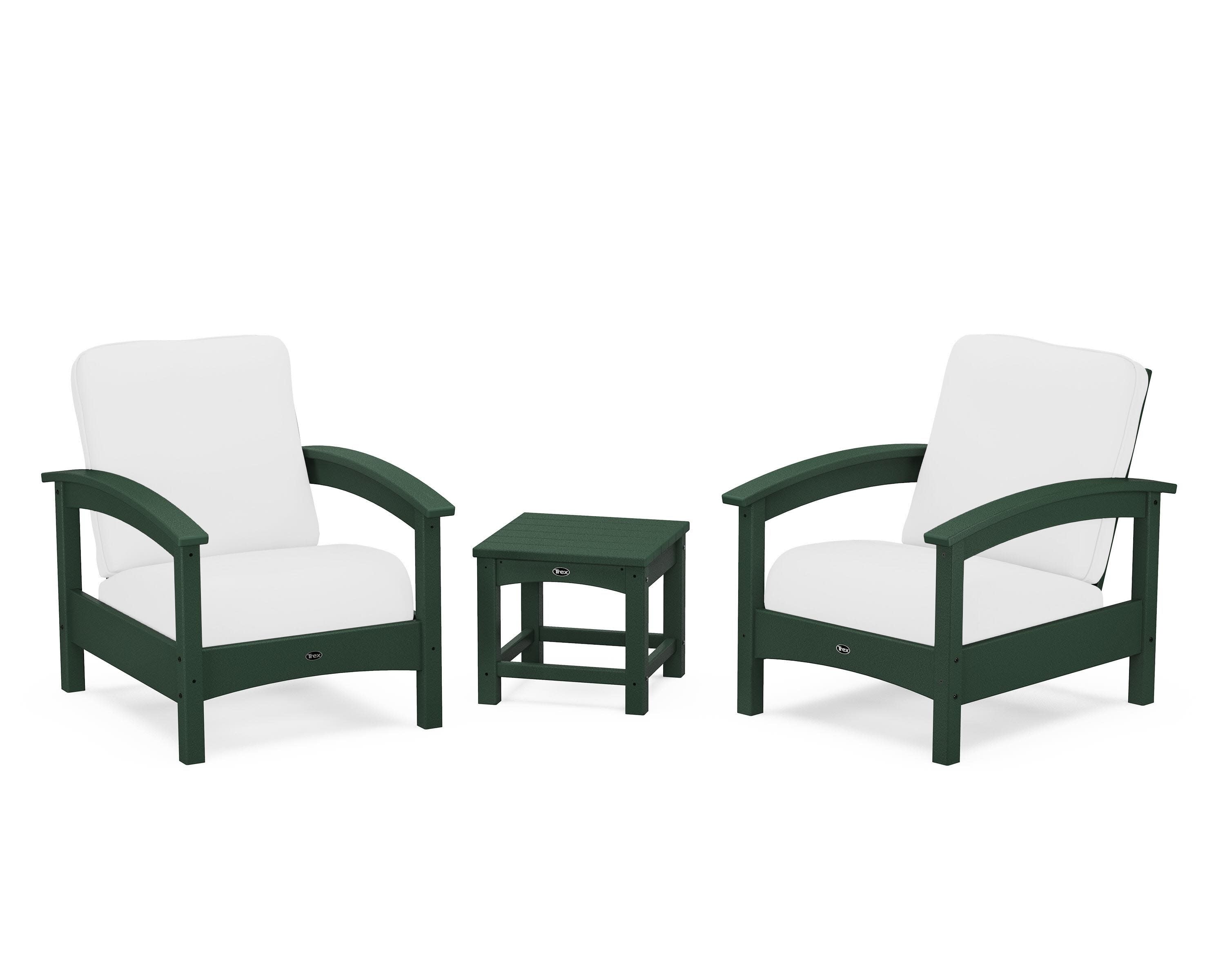 Rockport Club 3-Piece Deep Seating Conversation Set in Rainforest Canopy / Natural