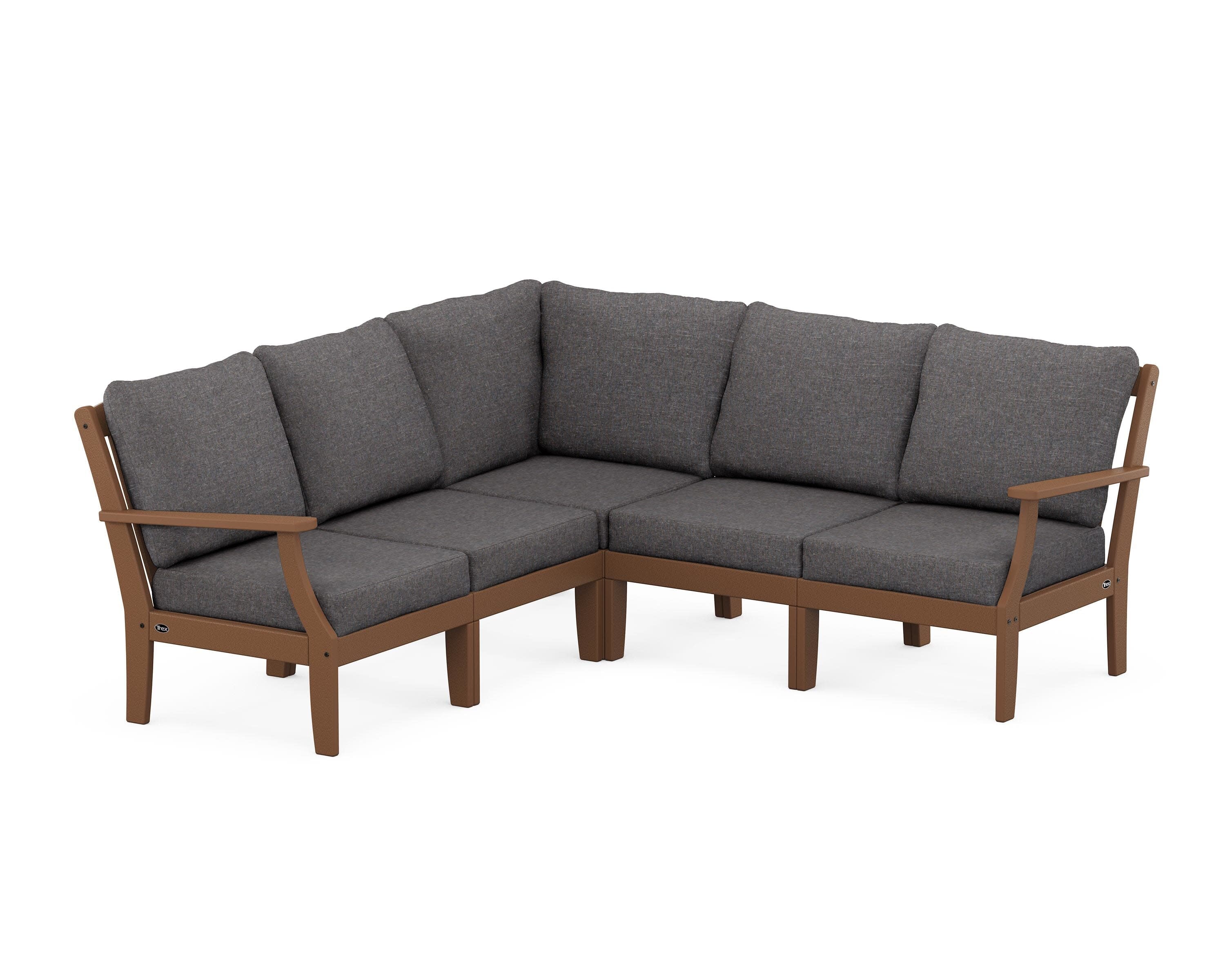 Yacht Club Modular 5-Piece Deep Seating Set in Tree House / Ash Charcoal