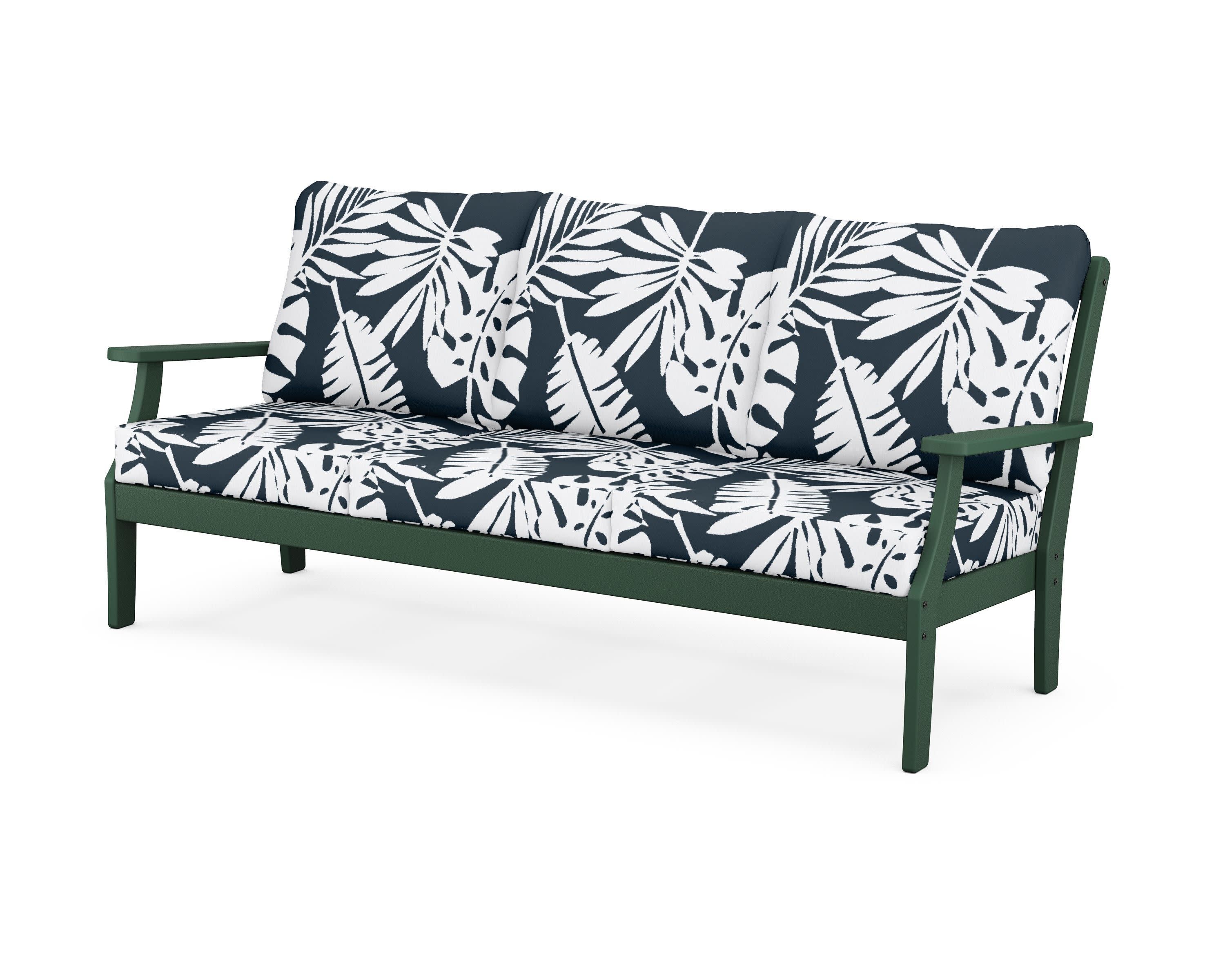 Yacht Club Deep Seating Sofa in Rainforest Canopy / Leaf Marine Indigo