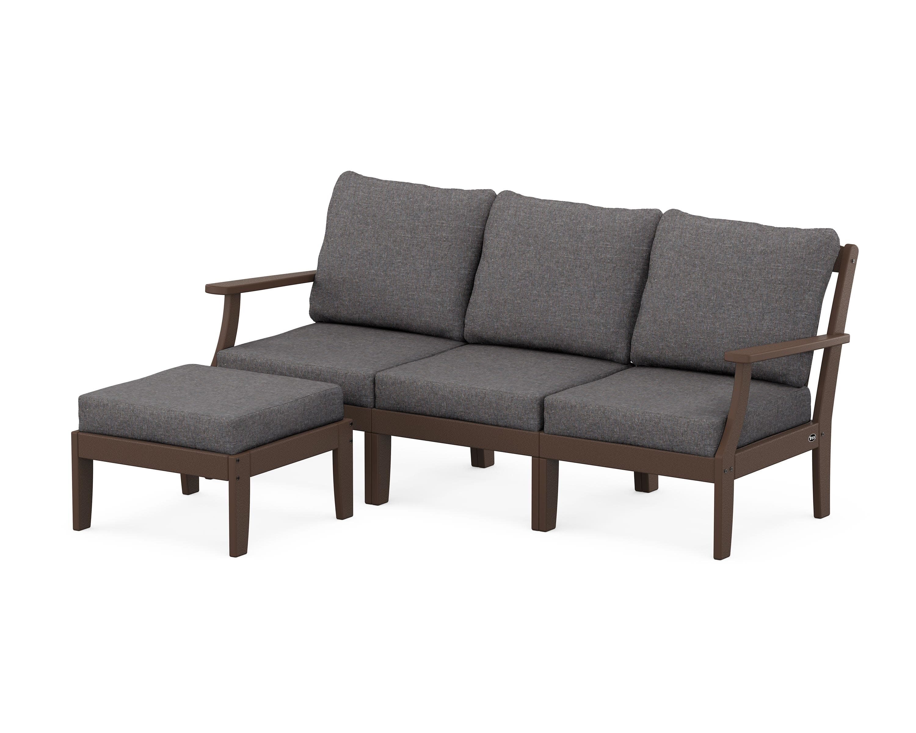Yacht Club Modular 4-Piece Deep Seating Set with Ottoman in Vintage Lantern / Ash Charcoal