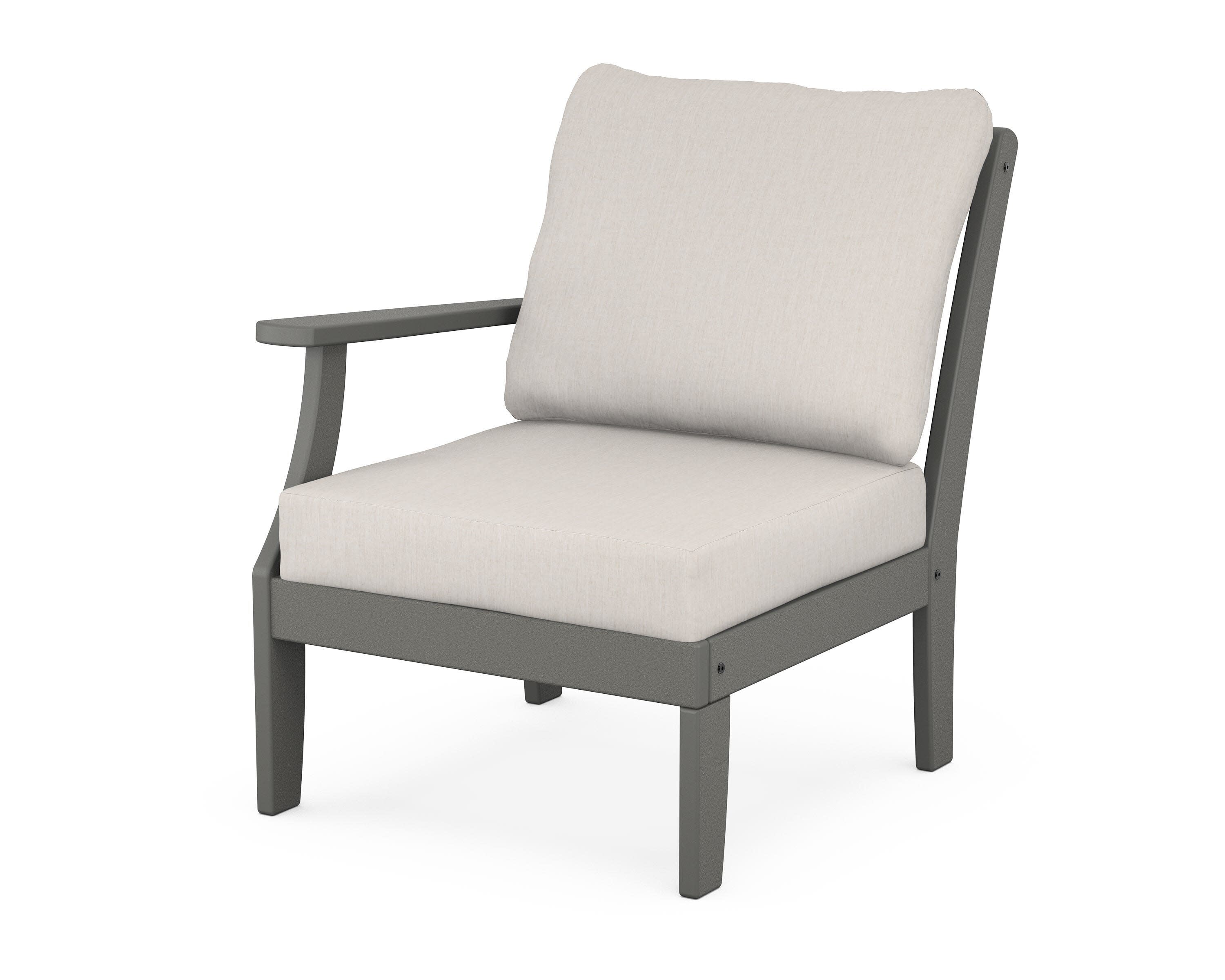 Yacht Club Modular Left Arm Chair in Stepping Stone / Cast Ash