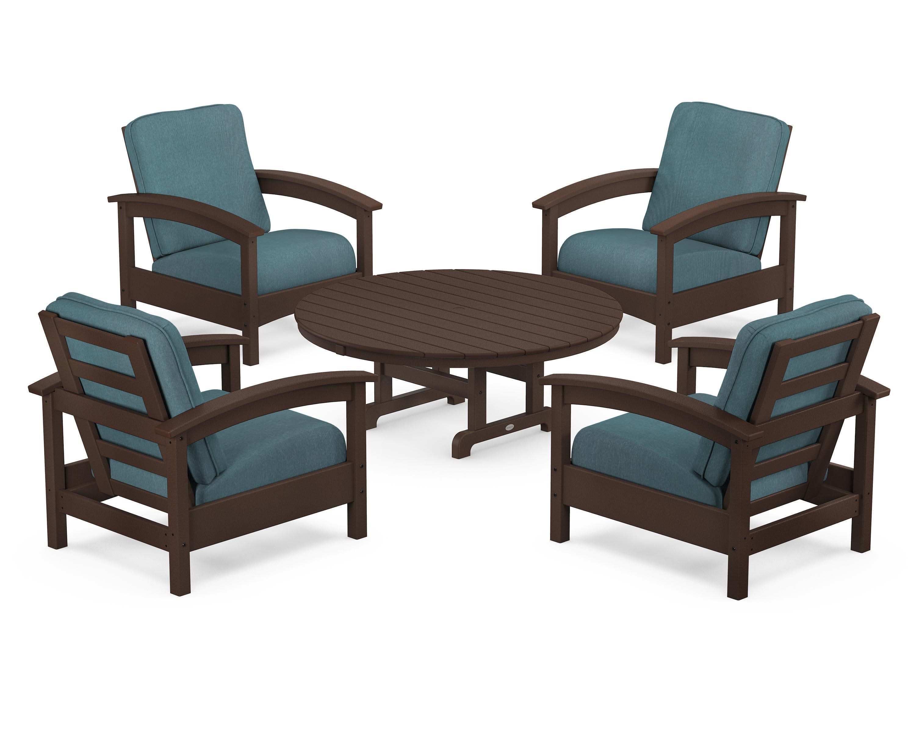 Rockport 5-Piece Deep Seating Set in Vintage Lantern / Ocean Teal