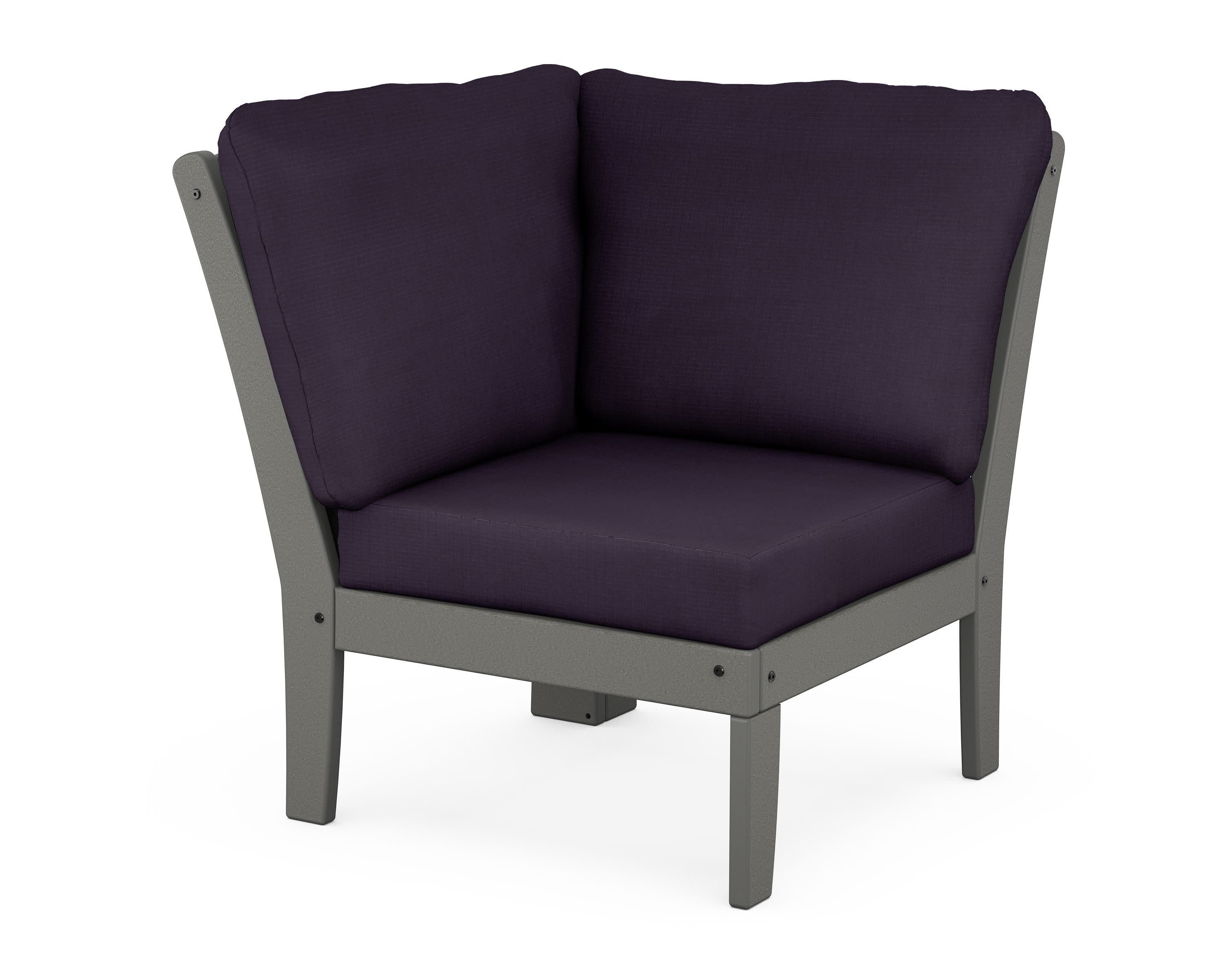 Yacht Club Modular Corner Chair in Stepping Stone / Navy Linen