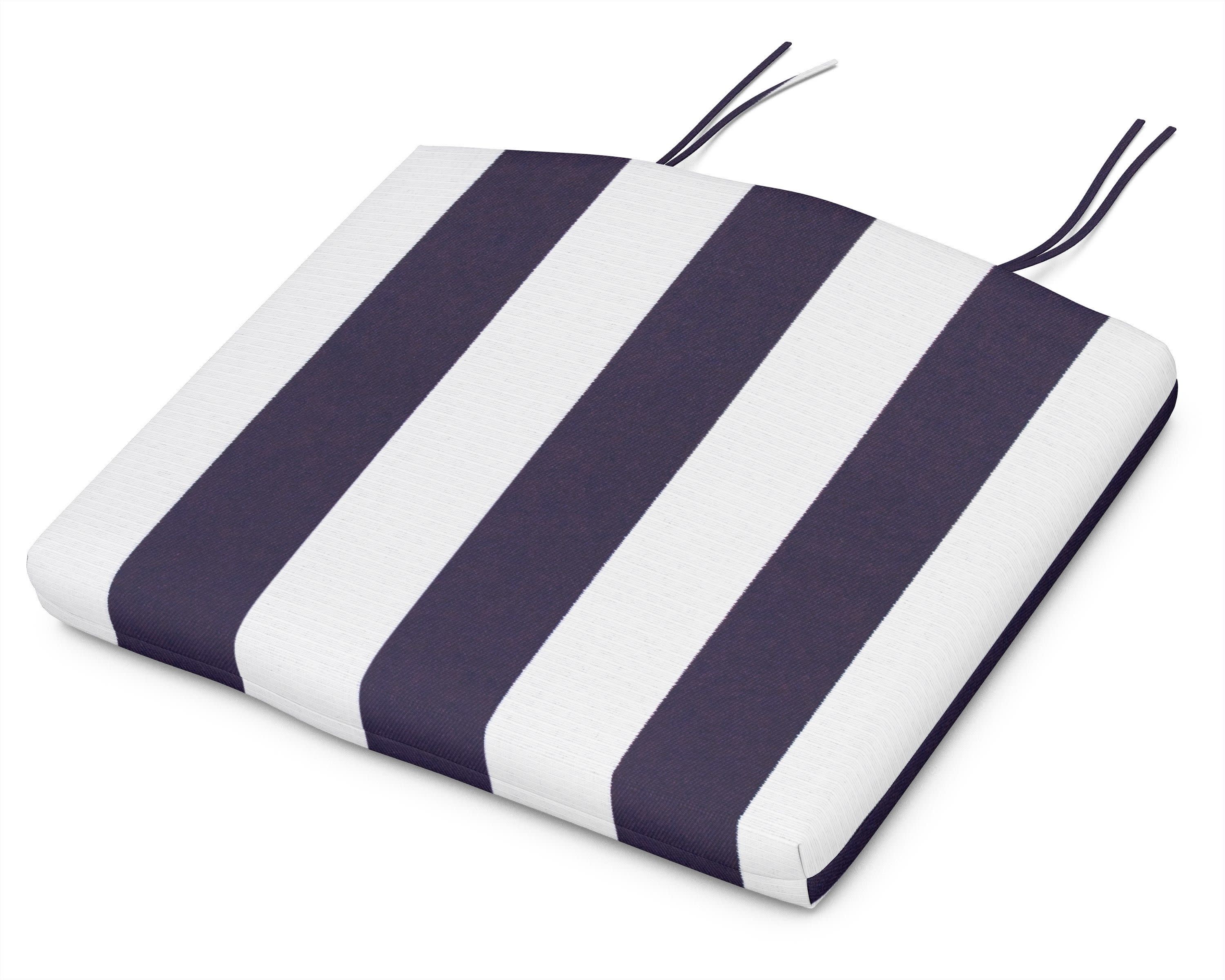 Seat Cushion - 20"W x 18.5"D x 2.5"H in Cabana Stripe Navy