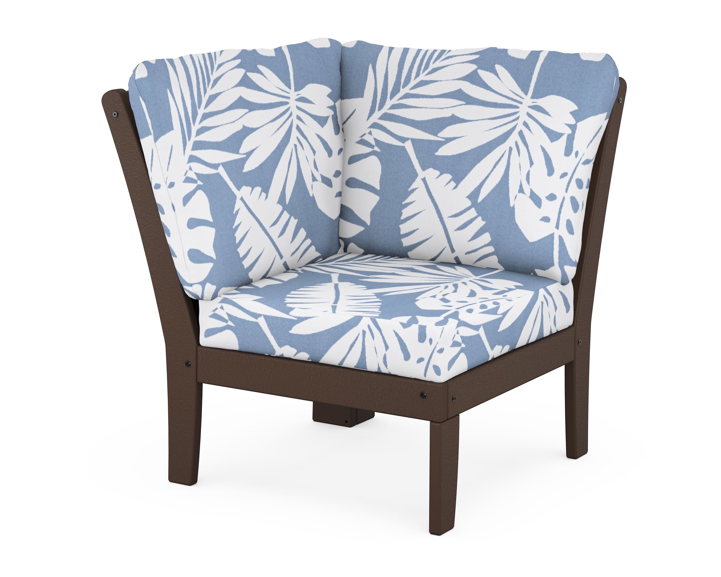 Yacht Club Modular Corner Chair in Vintage Lantern / Leaf Sky Blue
