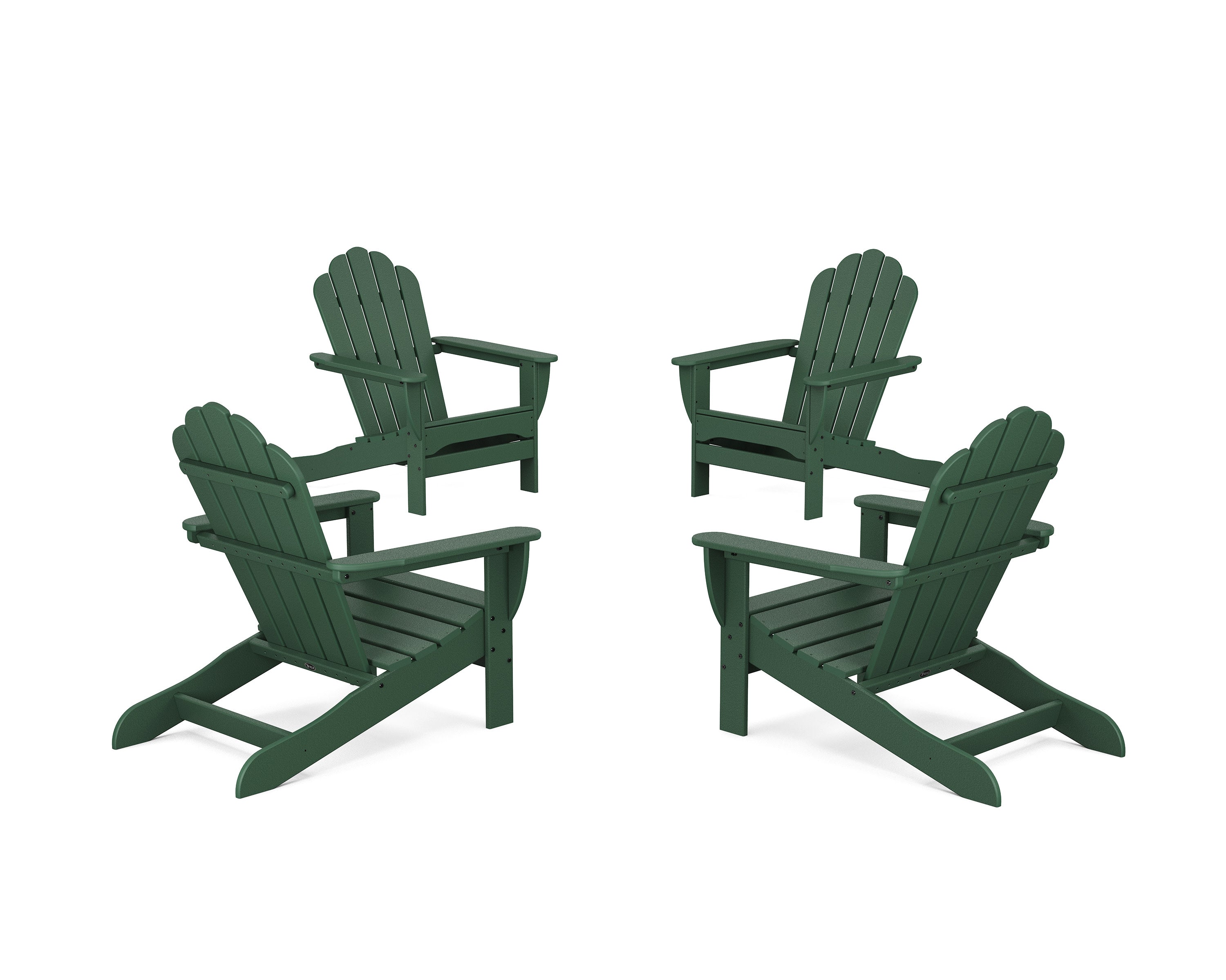4-Piece Monterey Bay Oversized Adirondack Chair Conversation Set in Rainforest Canopy