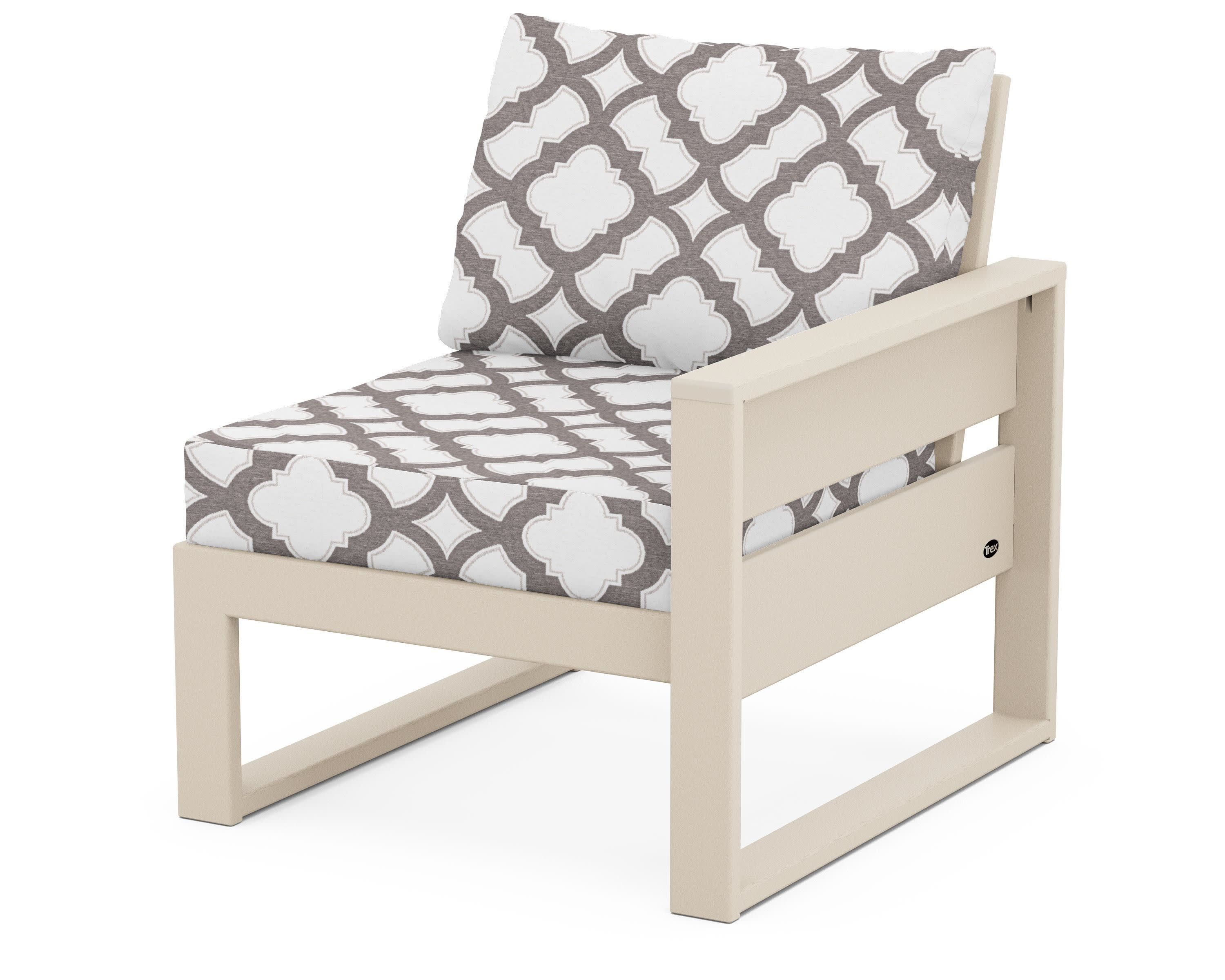 Eastport Modular Right Arm Chair in Sand Castle / Trellis Grey Mist