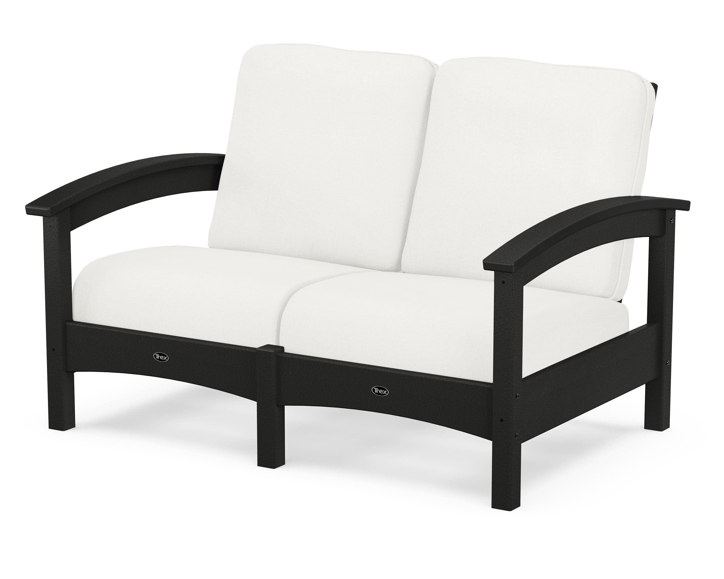 Rockport Club Loveseat in Charcoal Black / Natural Linen