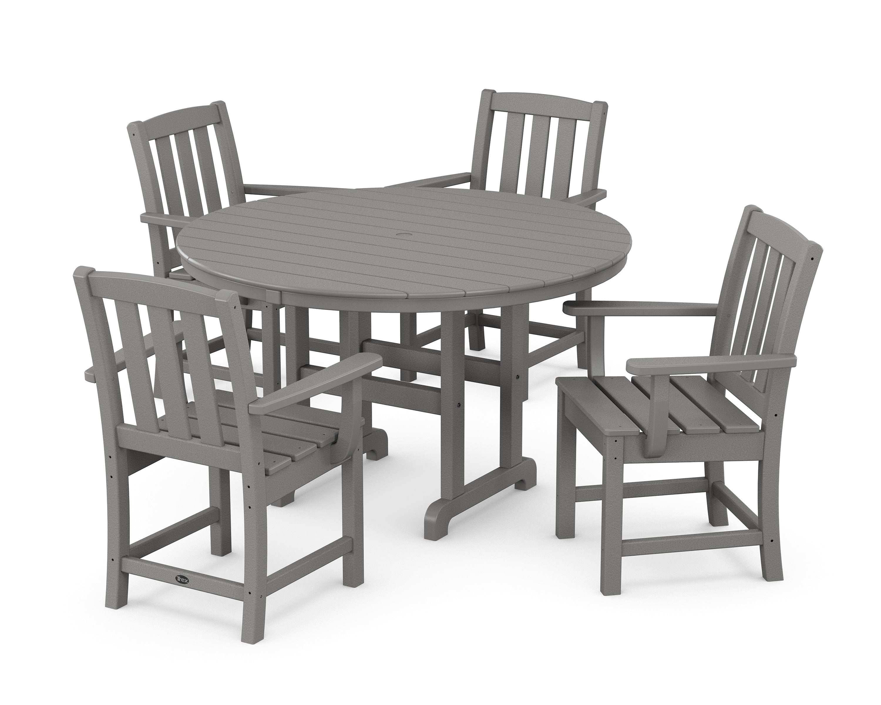 Cape Cod 5-Piece Round Farmhouse Dining Set in Stepping Stone