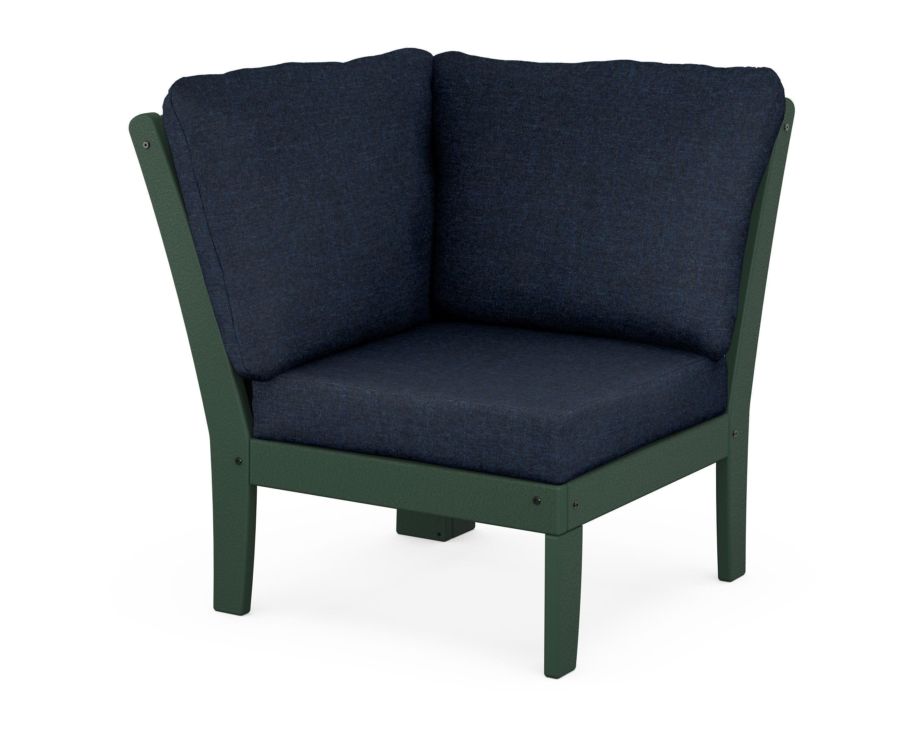 Yacht Club Modular Corner Chair in Rainforest Canopy / Marine Indigo