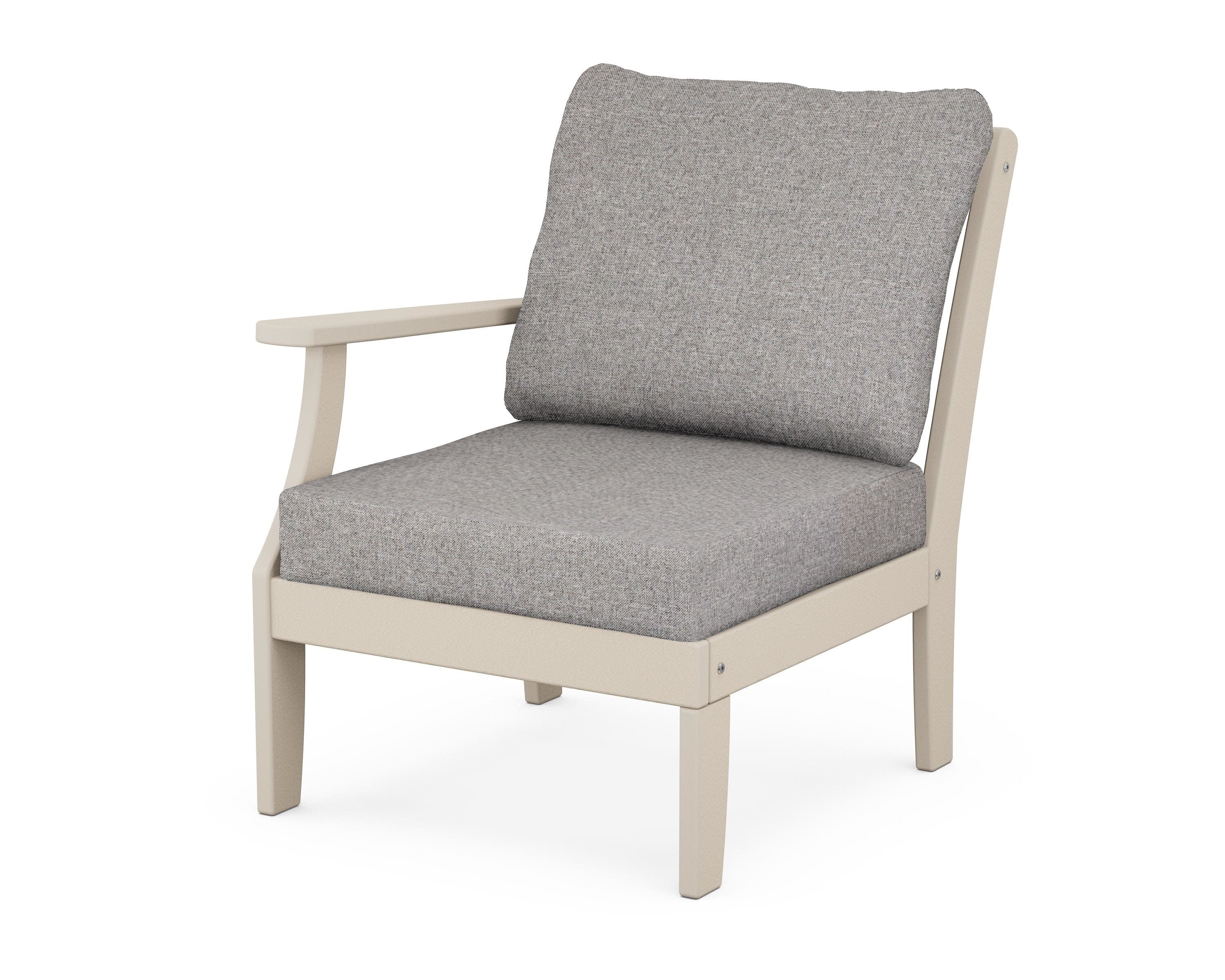 Yacht Club Modular Left Arm Chair in Sand Castle / Grey Mist