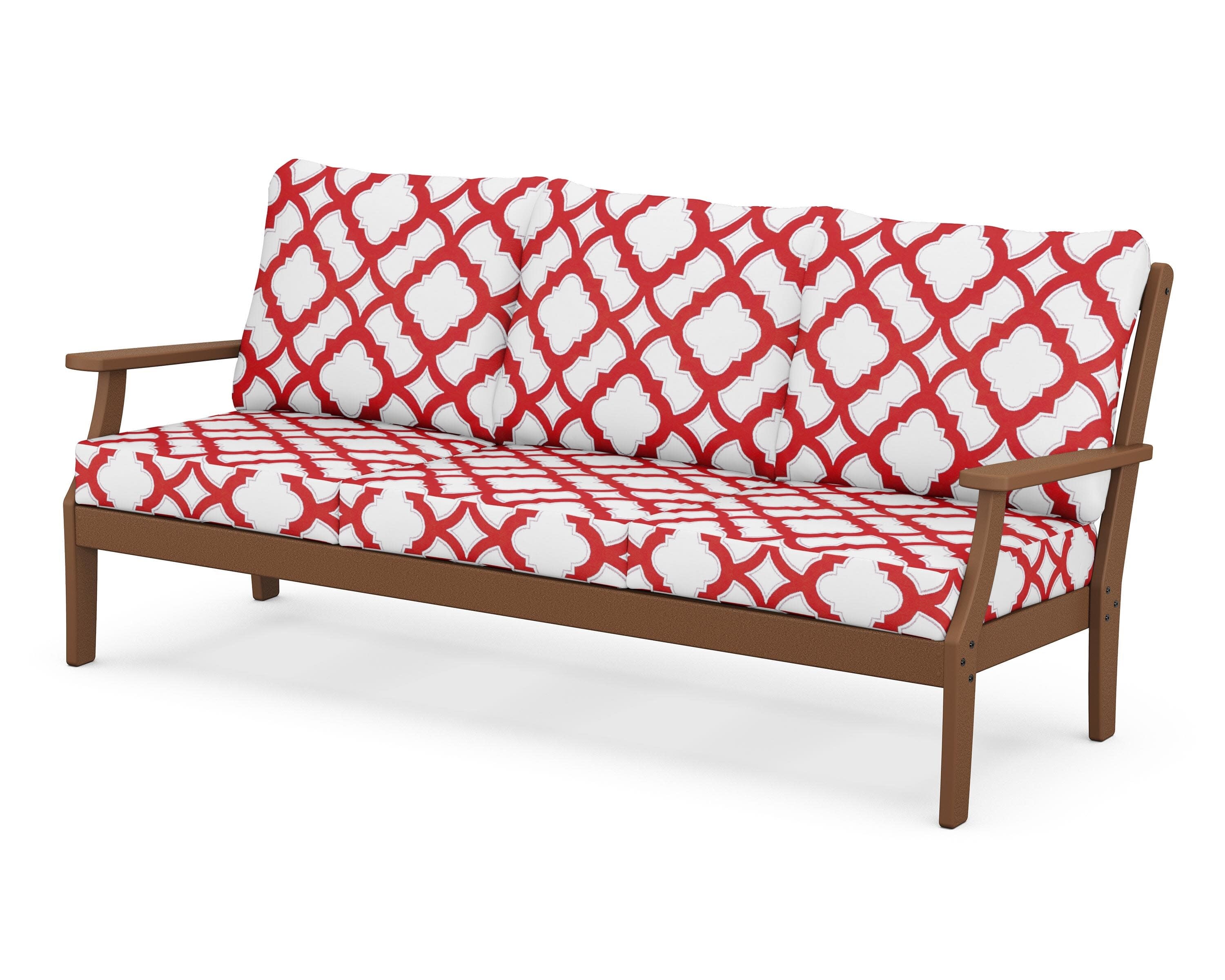Yacht Club Deep Seating Sofa in Tree House / Trellis Crimson