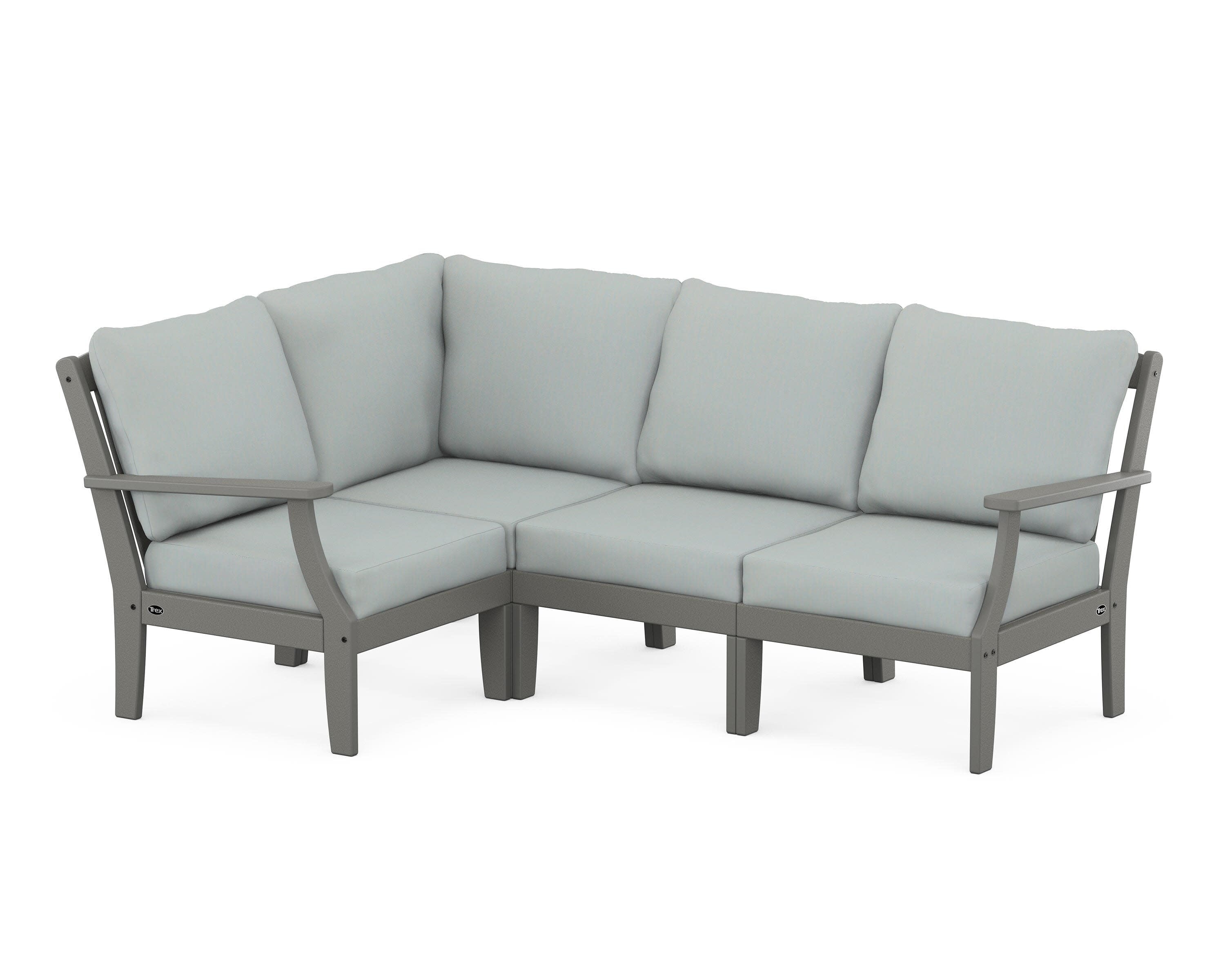 Yacht Club Modular 4-Piece Deep Seating Set in Stepping Stone / Spa