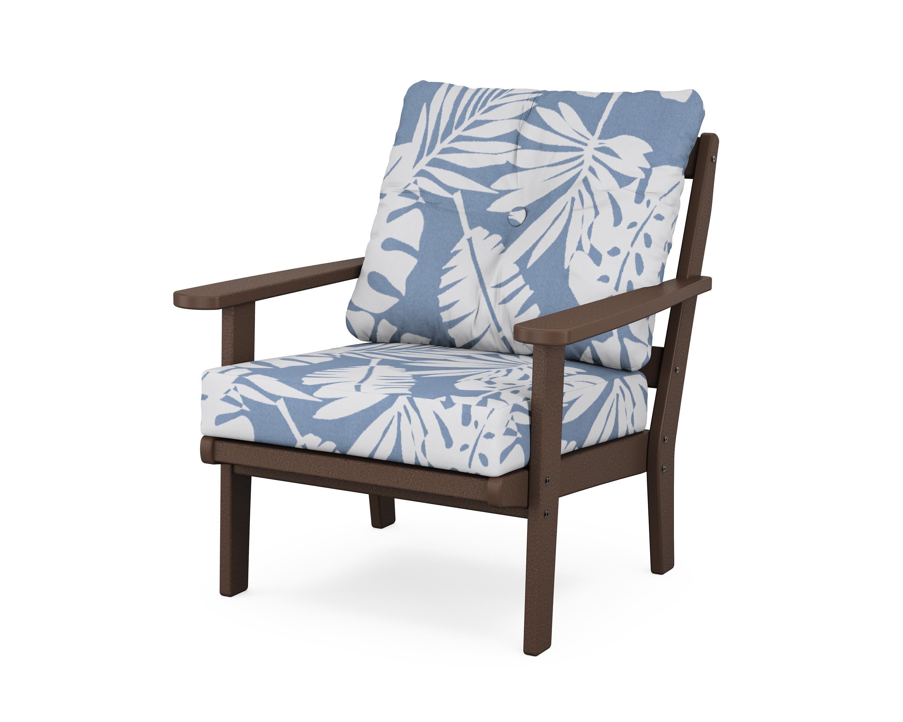 Cape Cod Deep Seating Chair in Vintage Lantern / Leaf Sky Blue