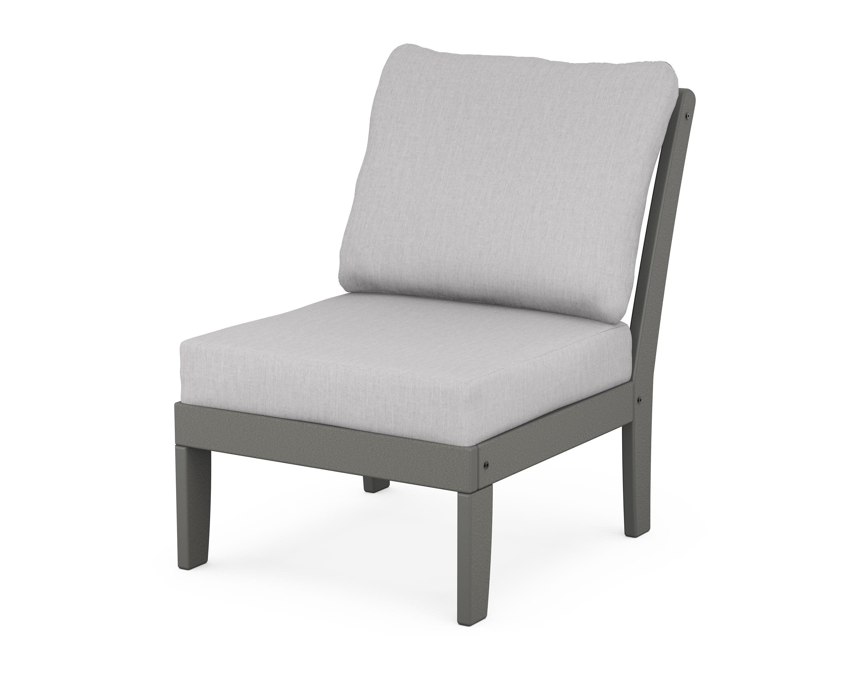 Yacht Club Modular Armless Chair in Stepping Stone / Granite