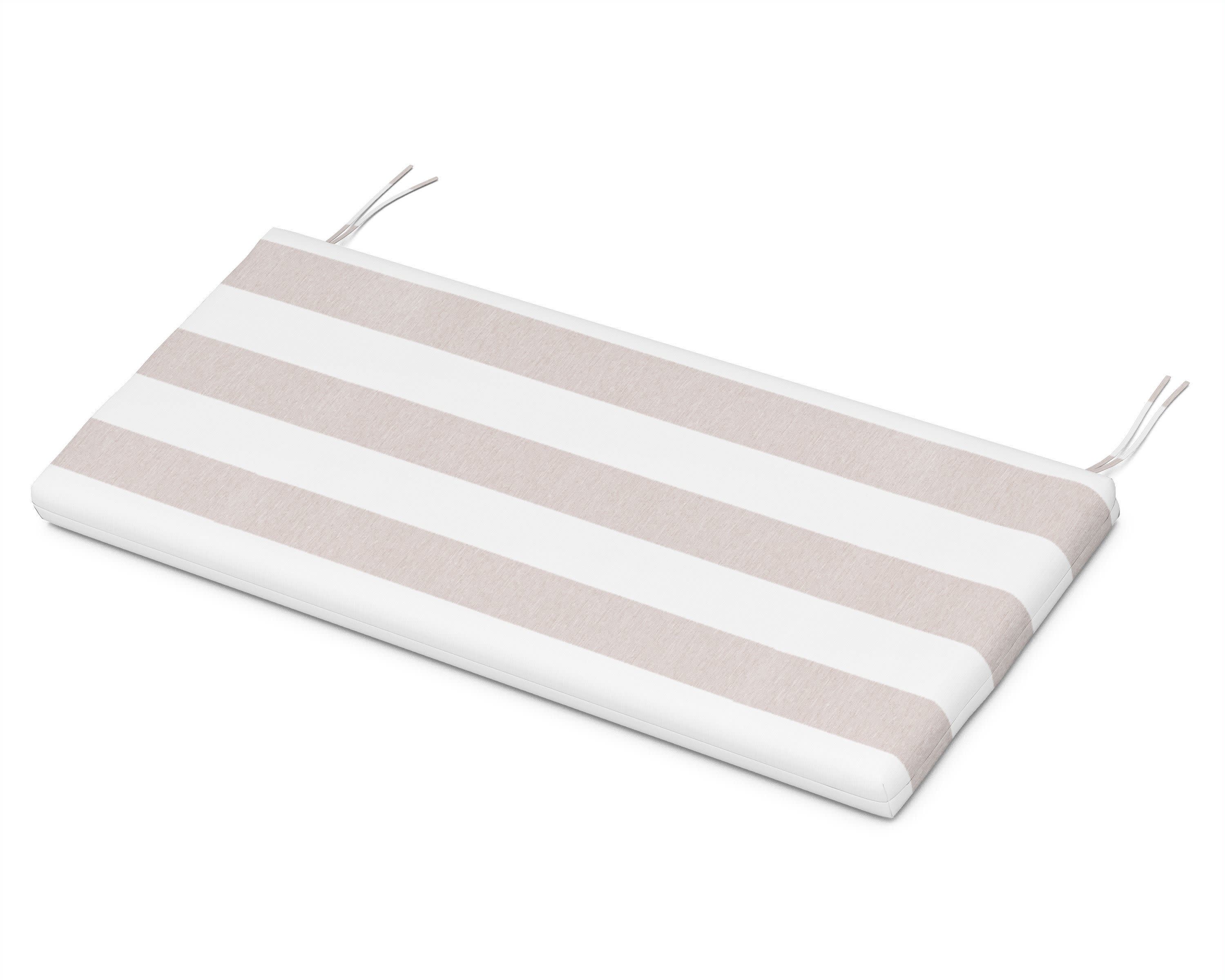 Bench Seat Cushion - 17"D x 40.5"W x 2.5"H in Cabana Stripe Dune Burlap