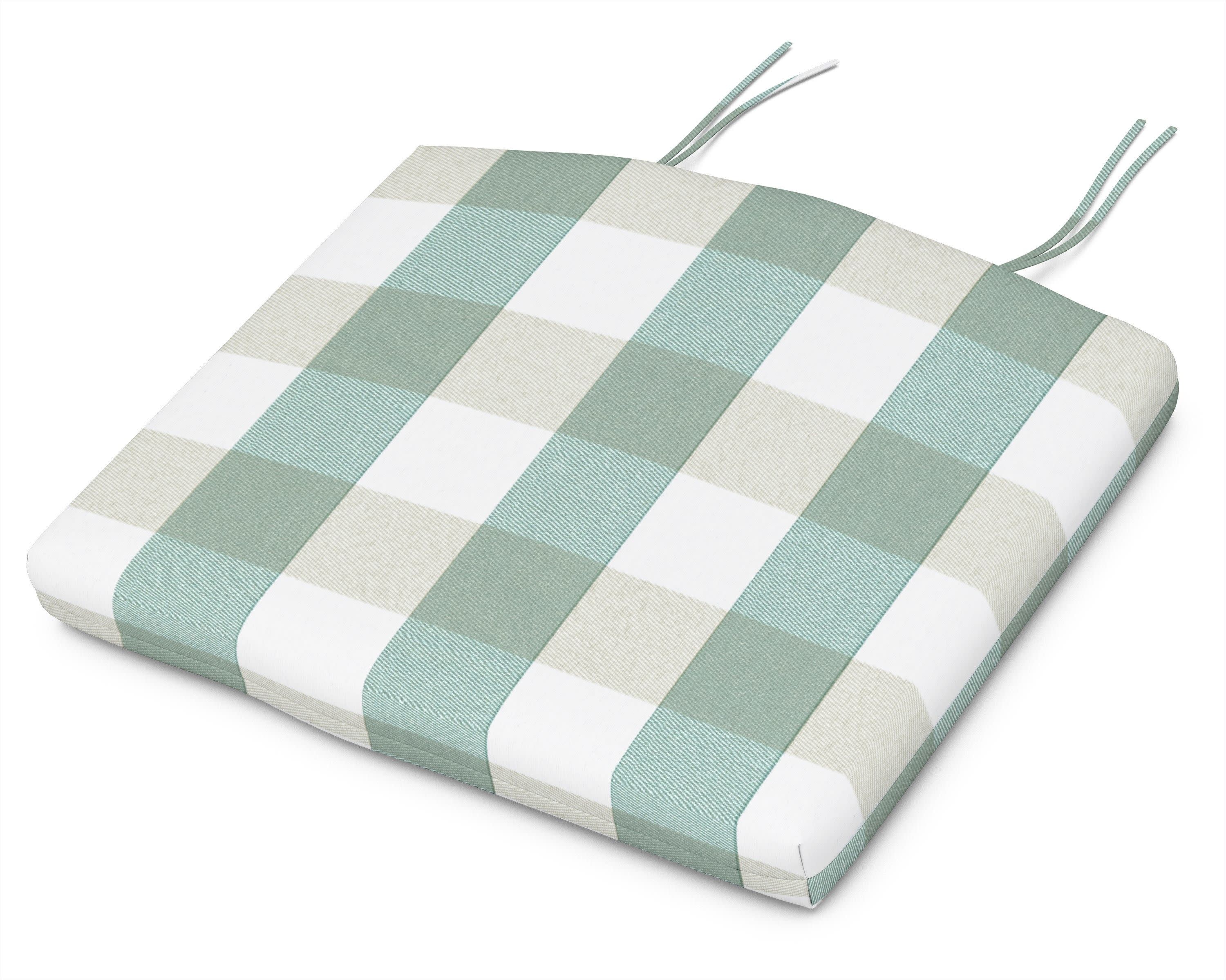 Seat Cushion - 18"D x 22"W x 2.5"H in Buffalo Plaid Glacier Spa