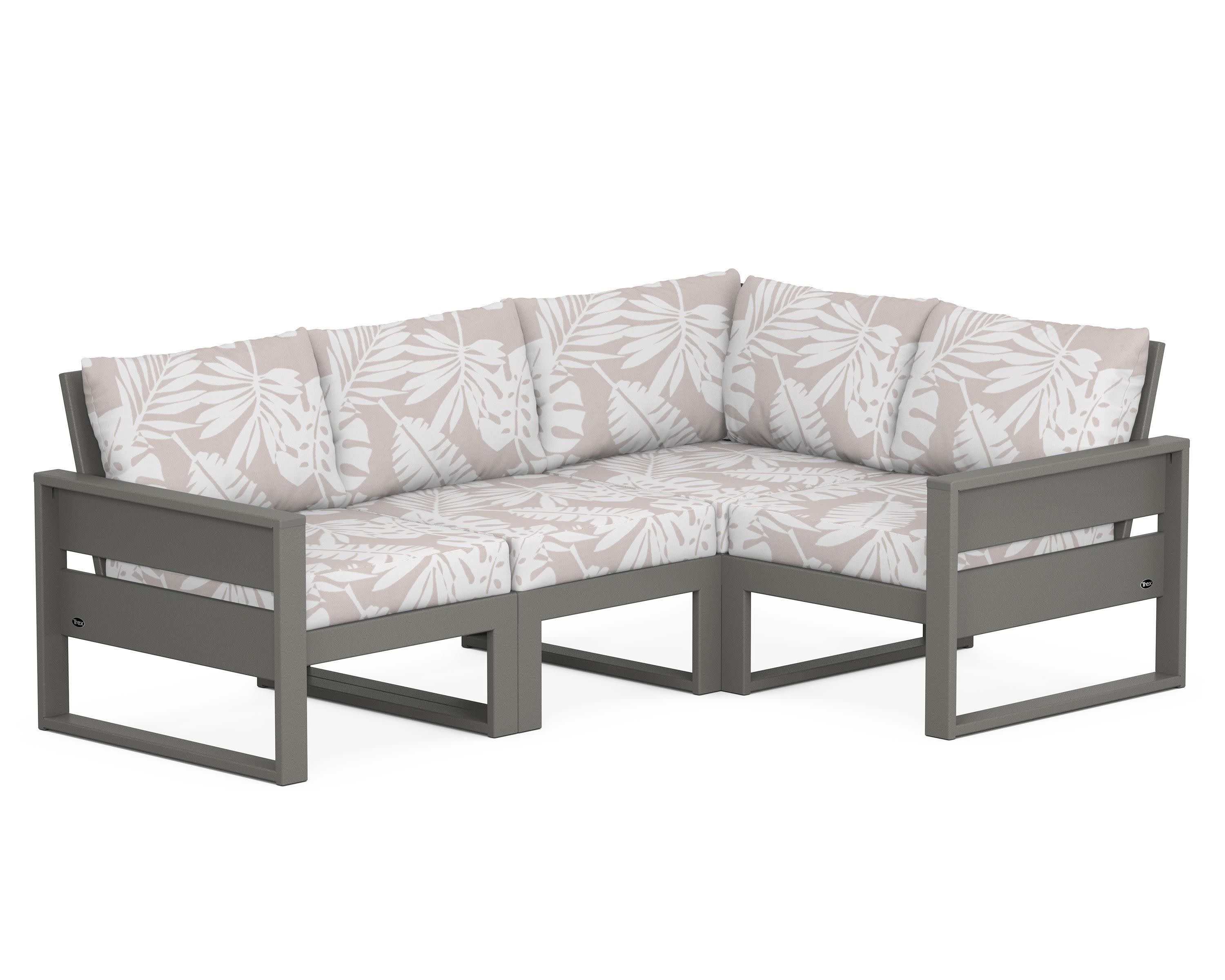 Eastport 4- Piece Sectional in Stepping Stone / Leaf Dune Burlap