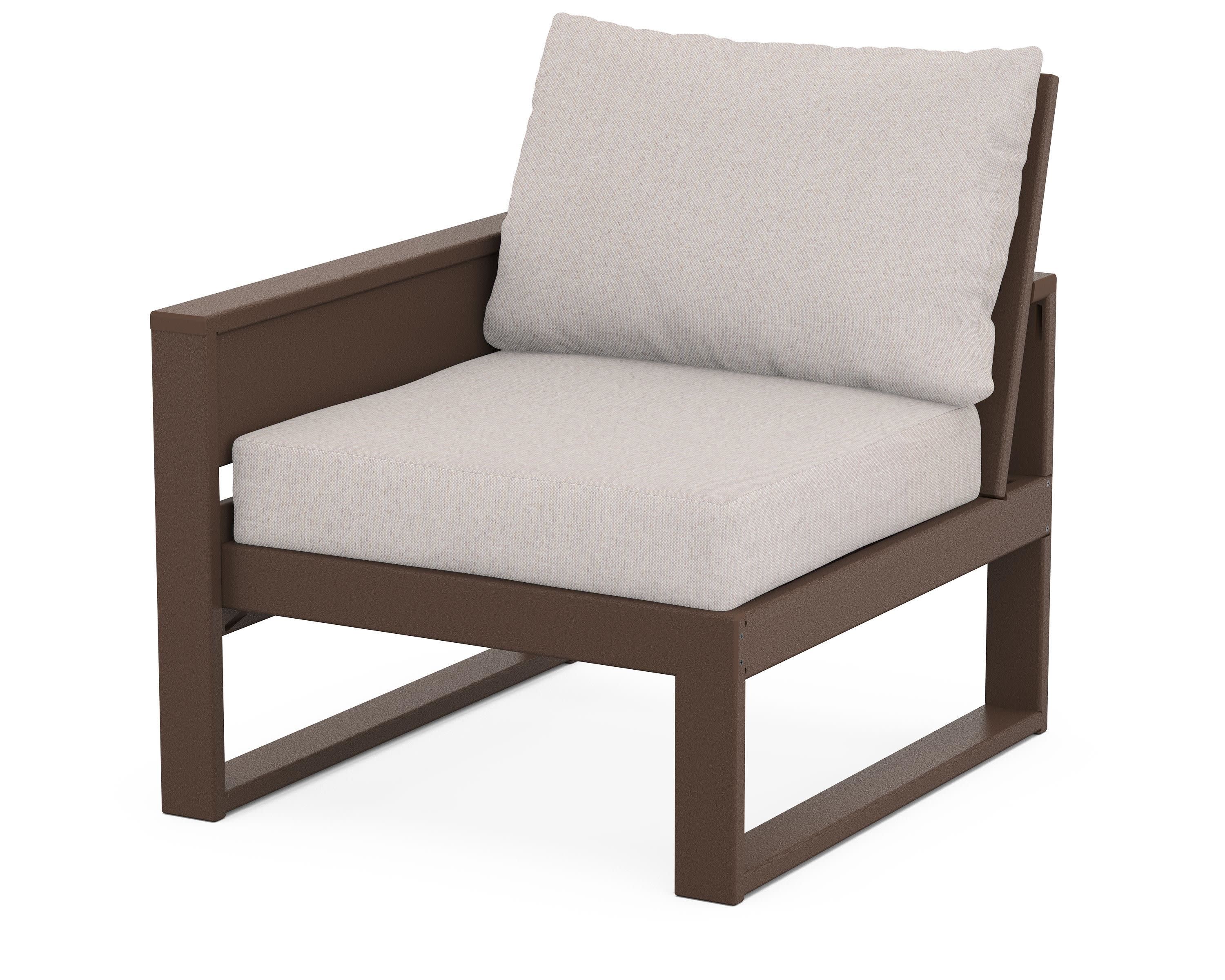 Eastport Modular Left Arm Chair in Vintage Lantern / Dune Burlap