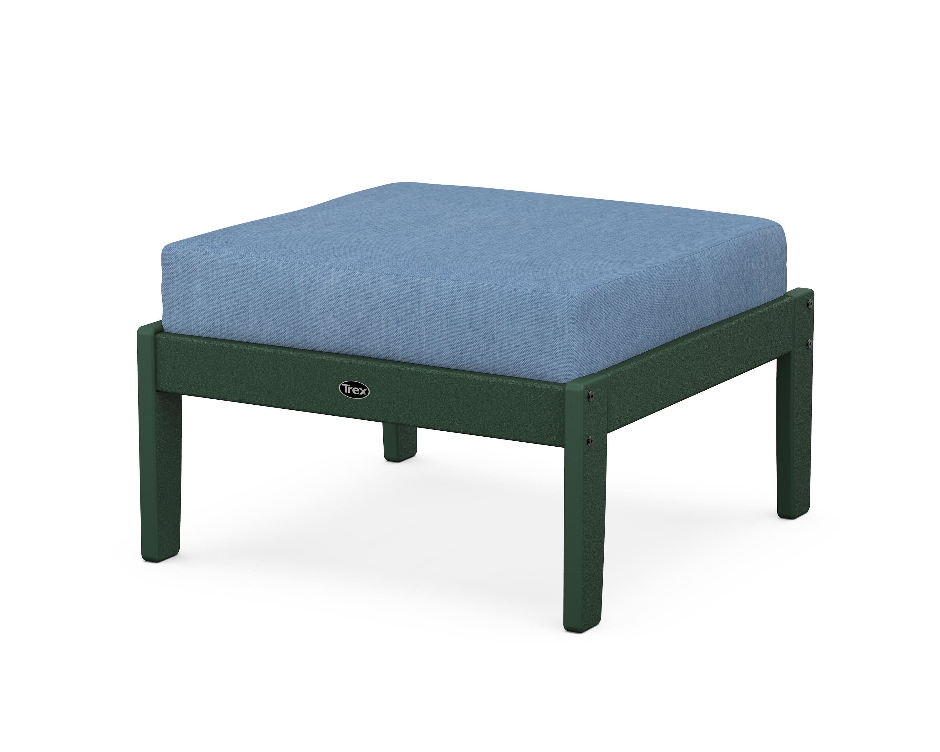 Yacht Club Deep Seating Ottoman in Rainforest Canopy / Sky Blue