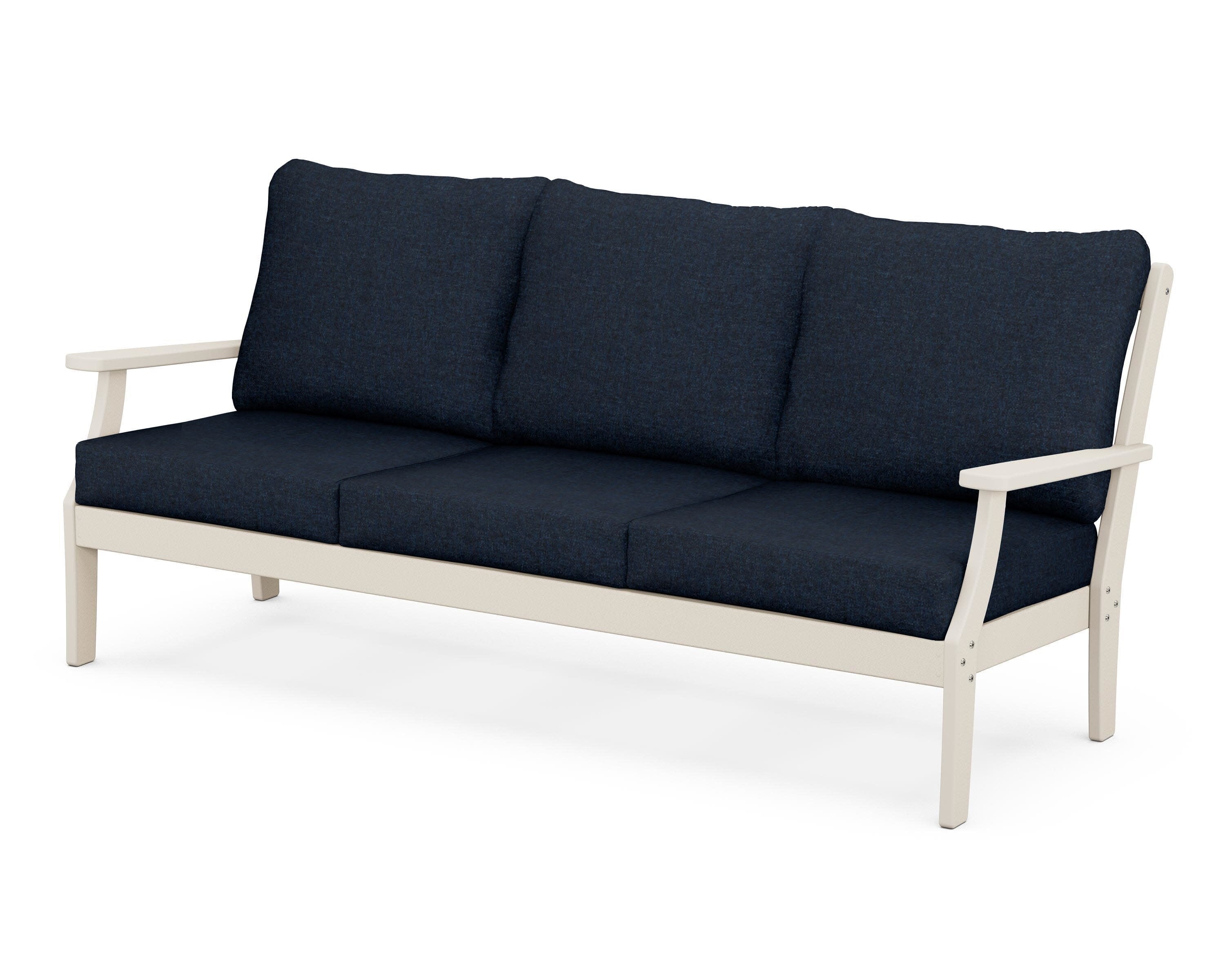 Yacht Club Deep Seating Sofa in Sand Castle / Marine Indigo