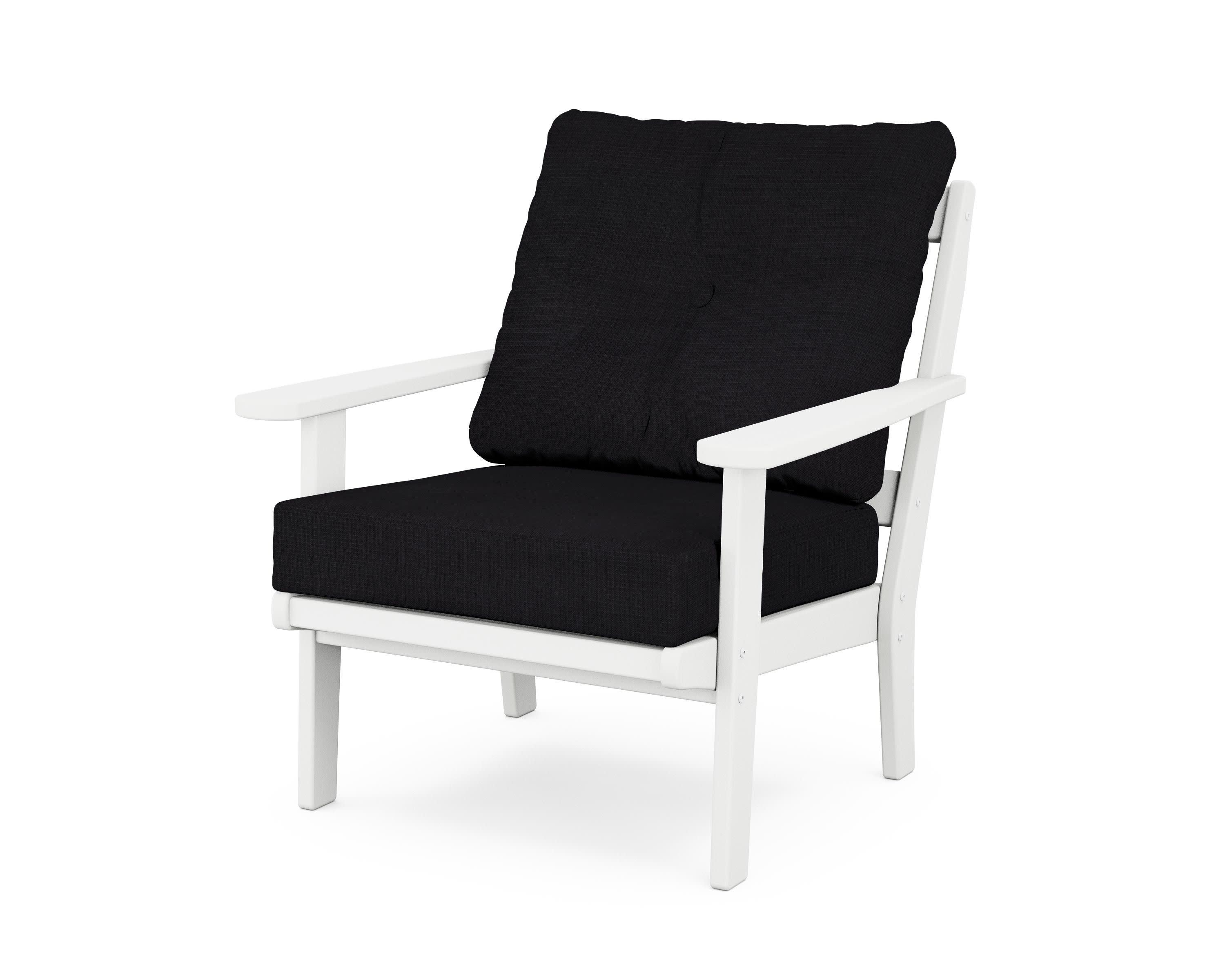 Cape Cod Deep Seating Chair in Classic White / Midnight Linen