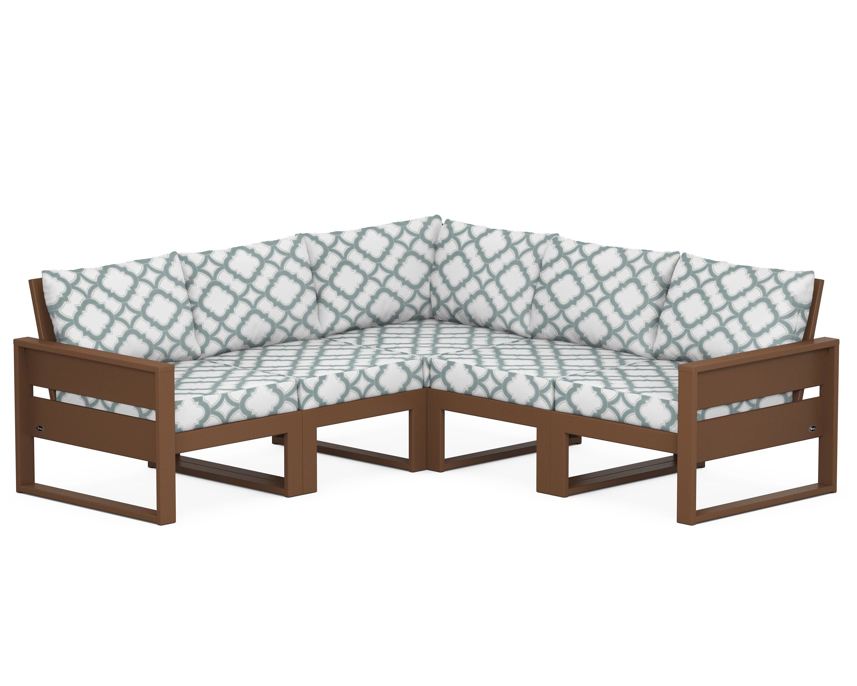 Eastport 5-Piece Sectional in Tree House / Trellis Glacier Spa