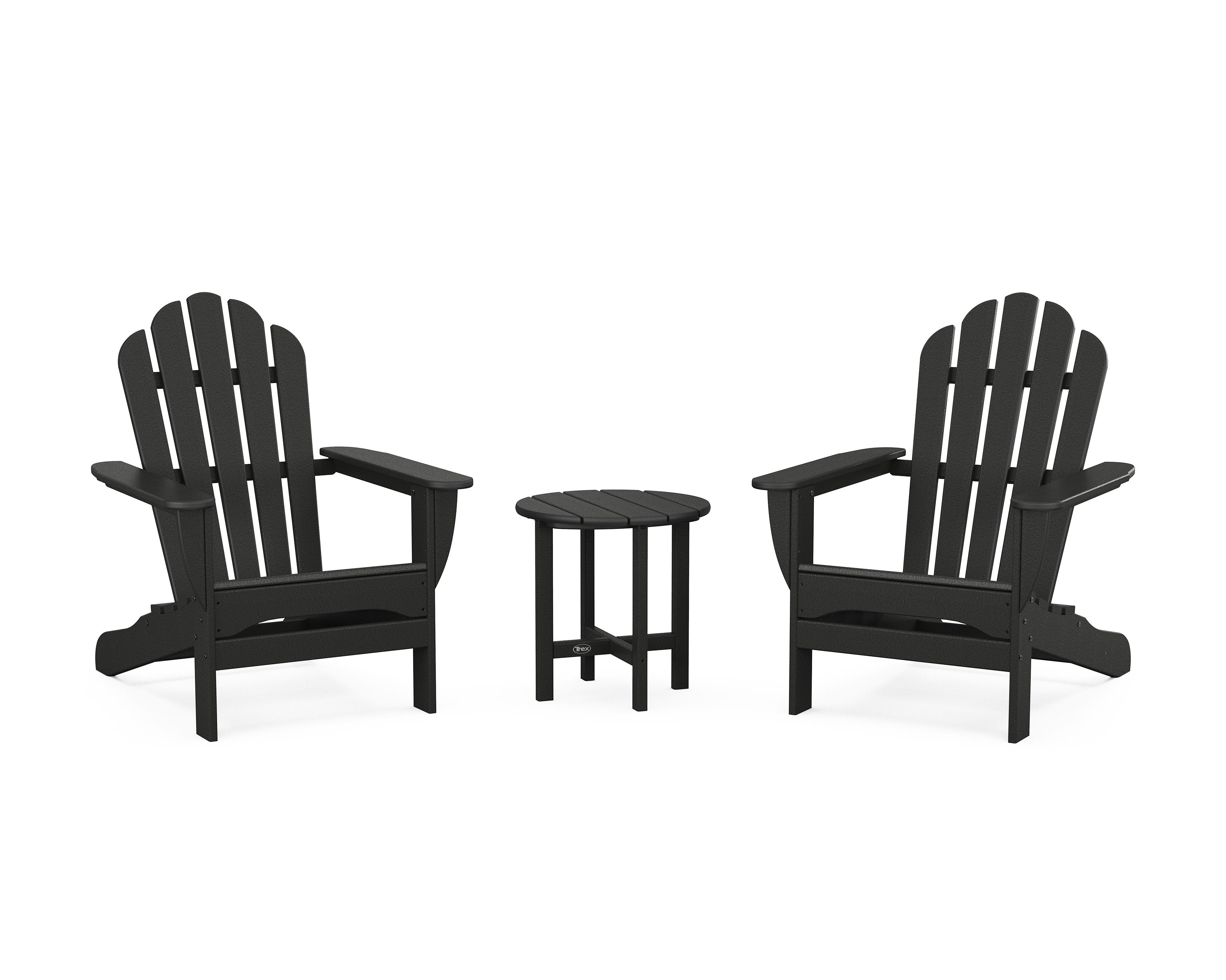 3-Piece Monterey Bay Adirondack Set in Charcoal Black