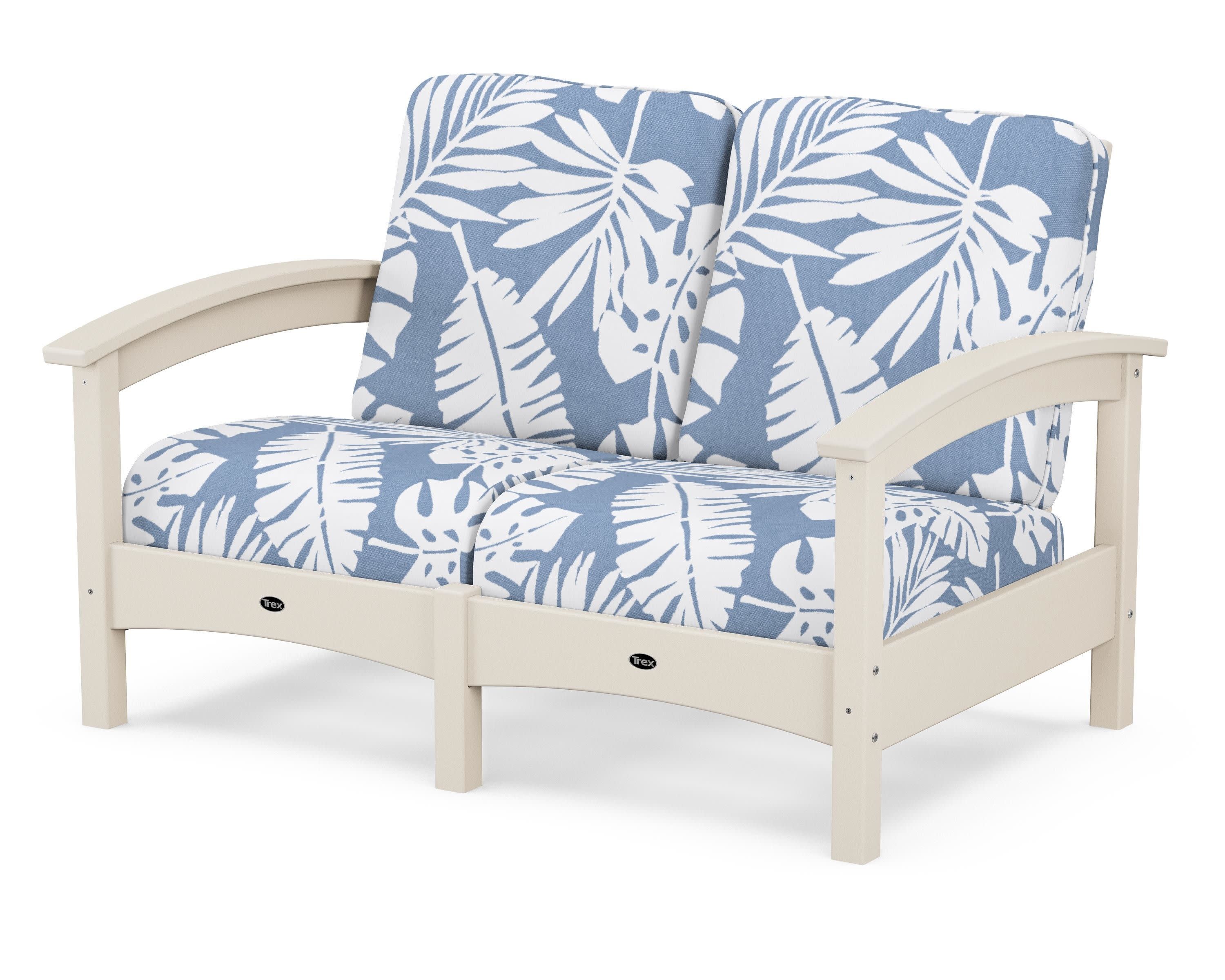 Rockport Club Loveseat in Sand Castle / Leaf Sky Blue