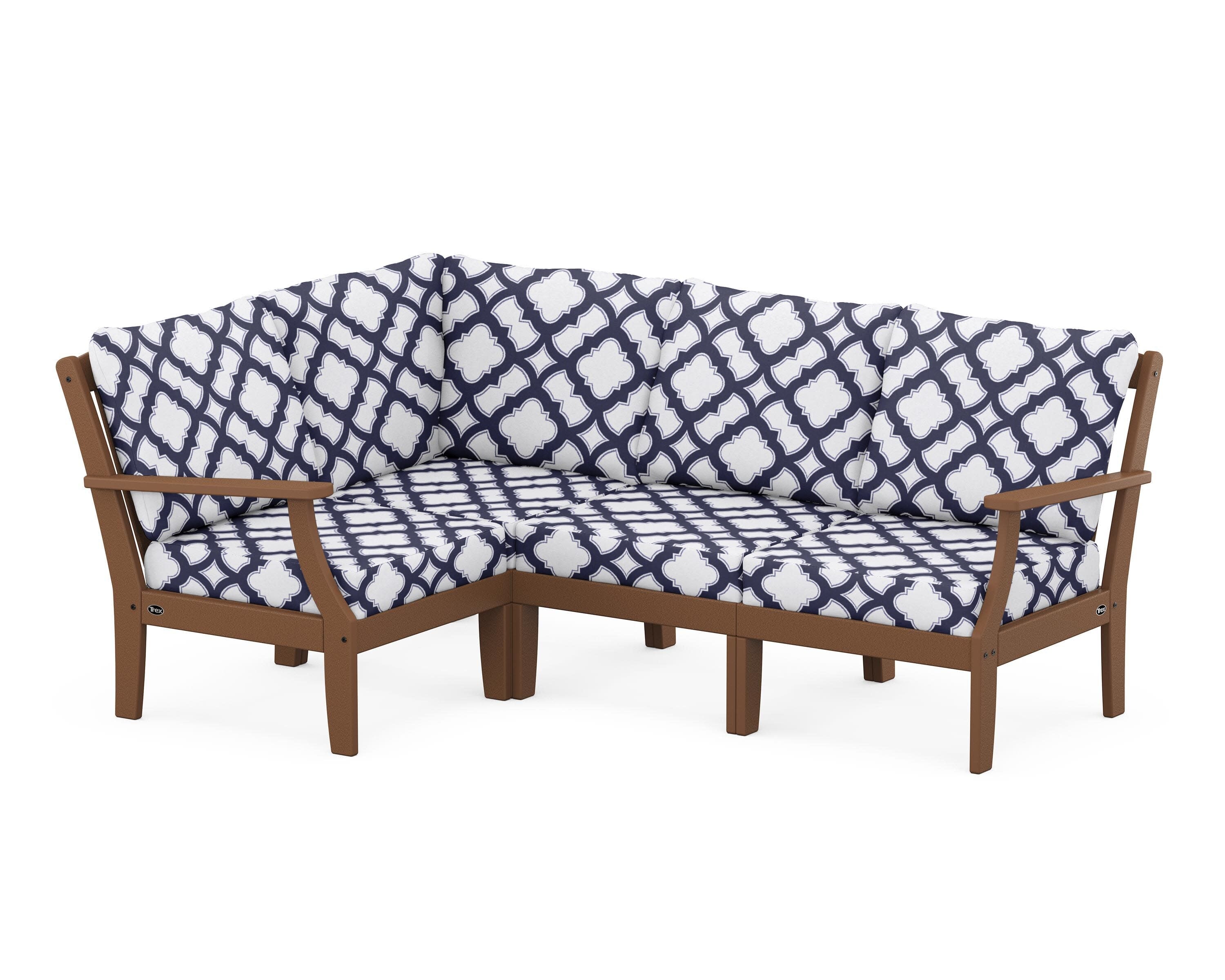 Yacht Club Modular 4-Piece Deep Seating Set in Tree House / Trellis Navy