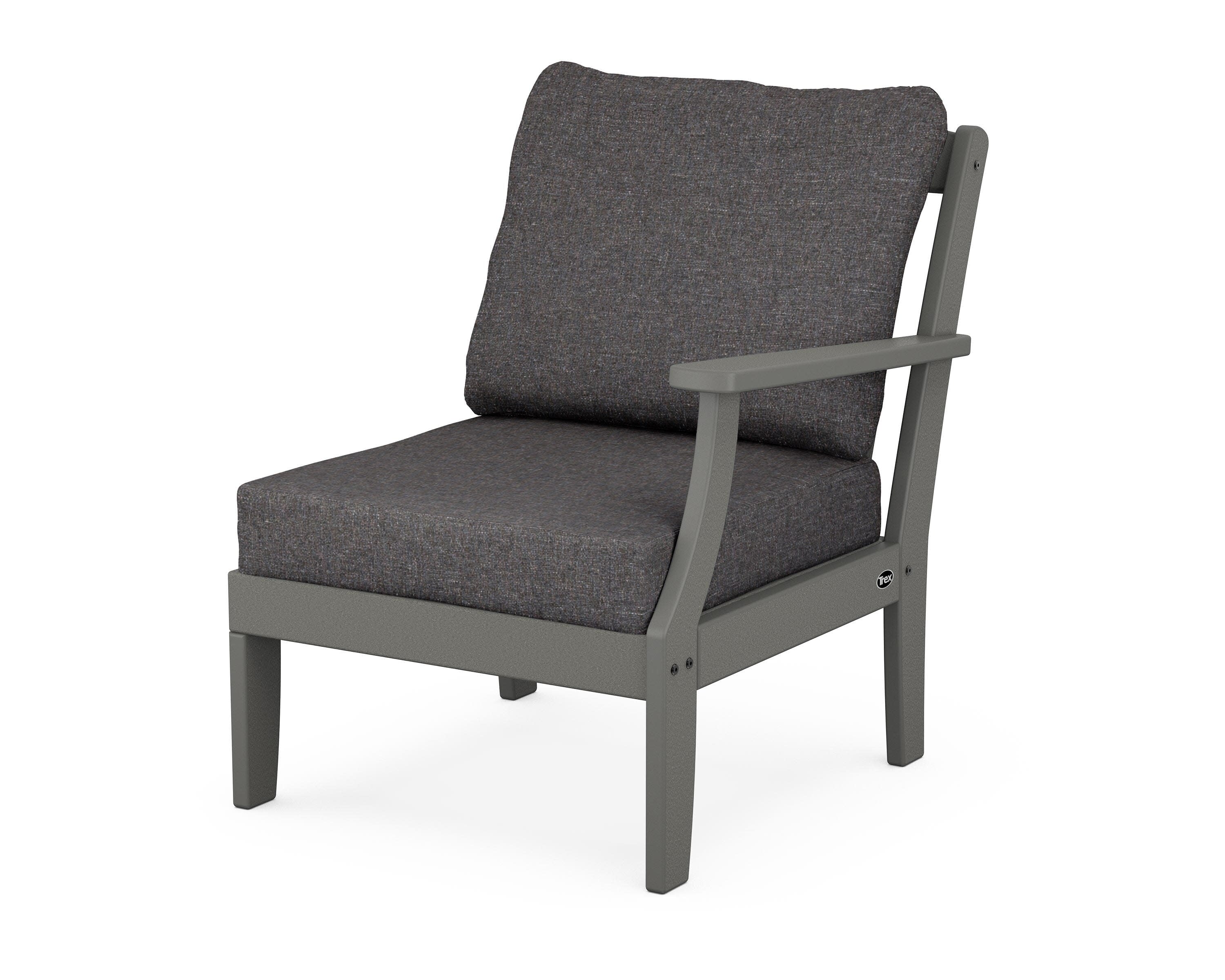 Yacht Club Modular Right Arm Chair in Stepping Stone / Ash Charcoal