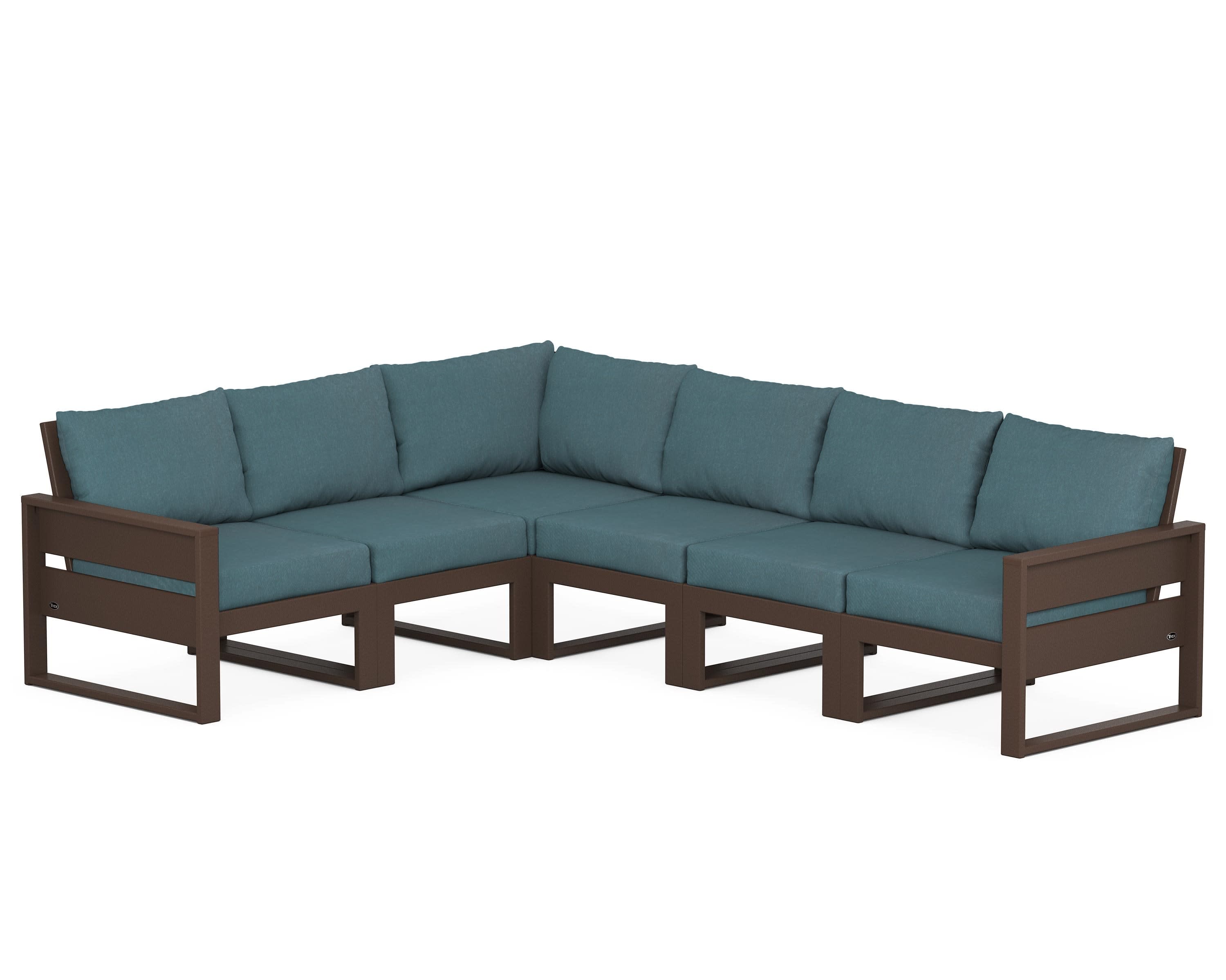 Eastport 6-Piece Sectional in Vintage Lantern / Ocean Teal