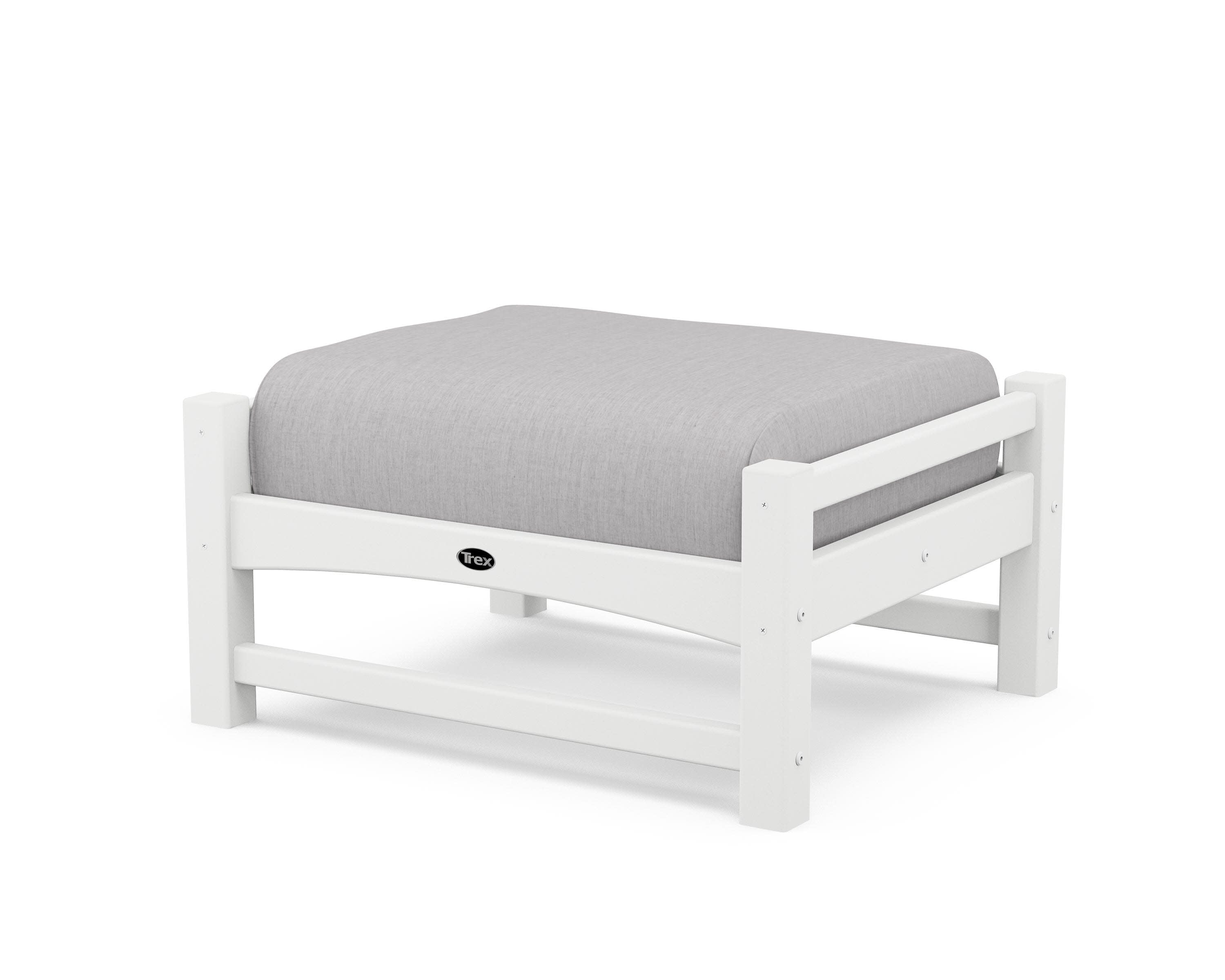 Rockport Club Ottoman in Classic White / Granite