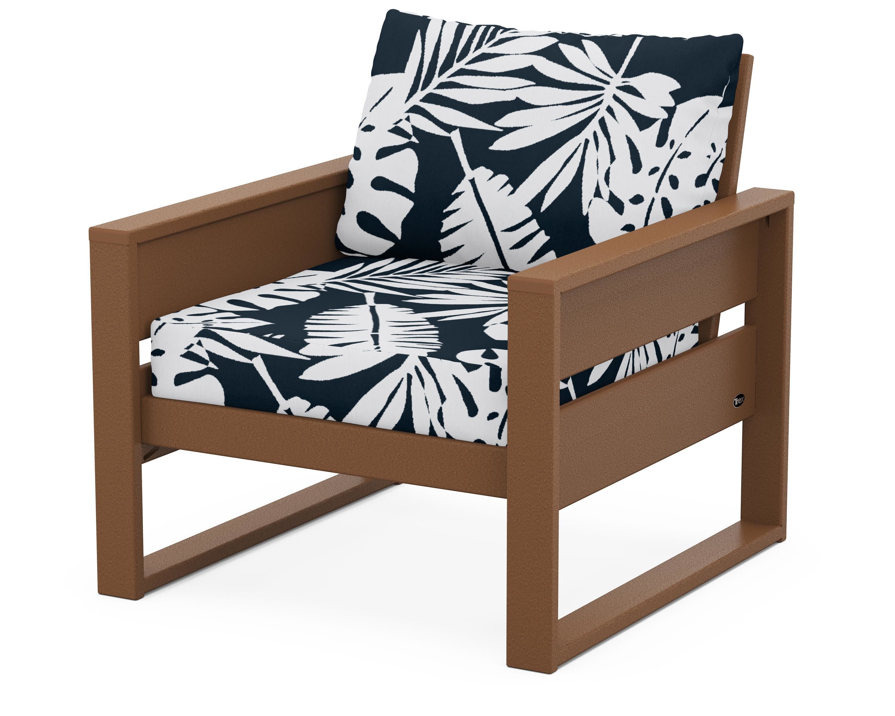 Eastport Club Chair in Tree House / Leaf Marine Indigo