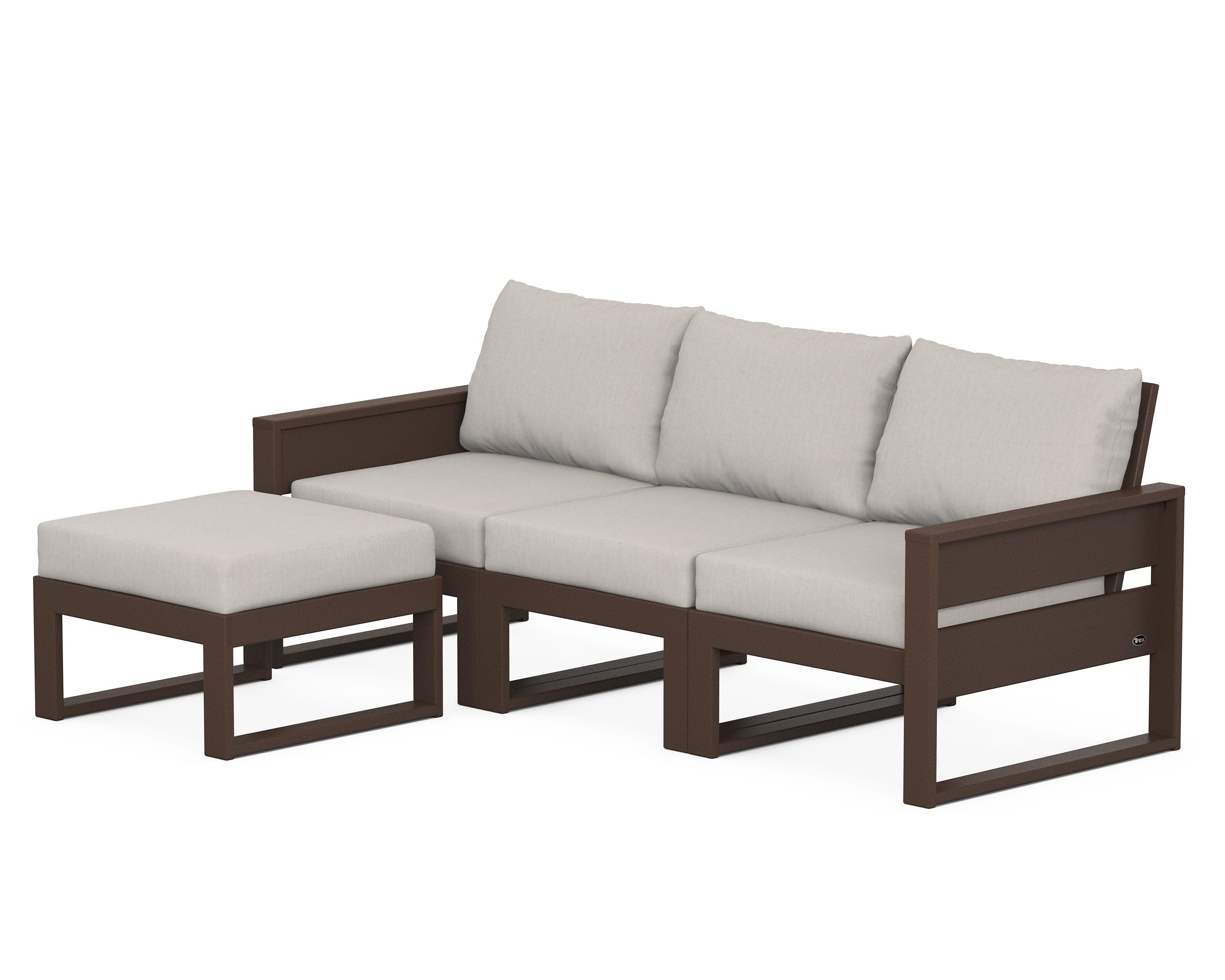 Eastport 4- Piece Sectional with Ottoman in Vintage Lantern / Cast Ash