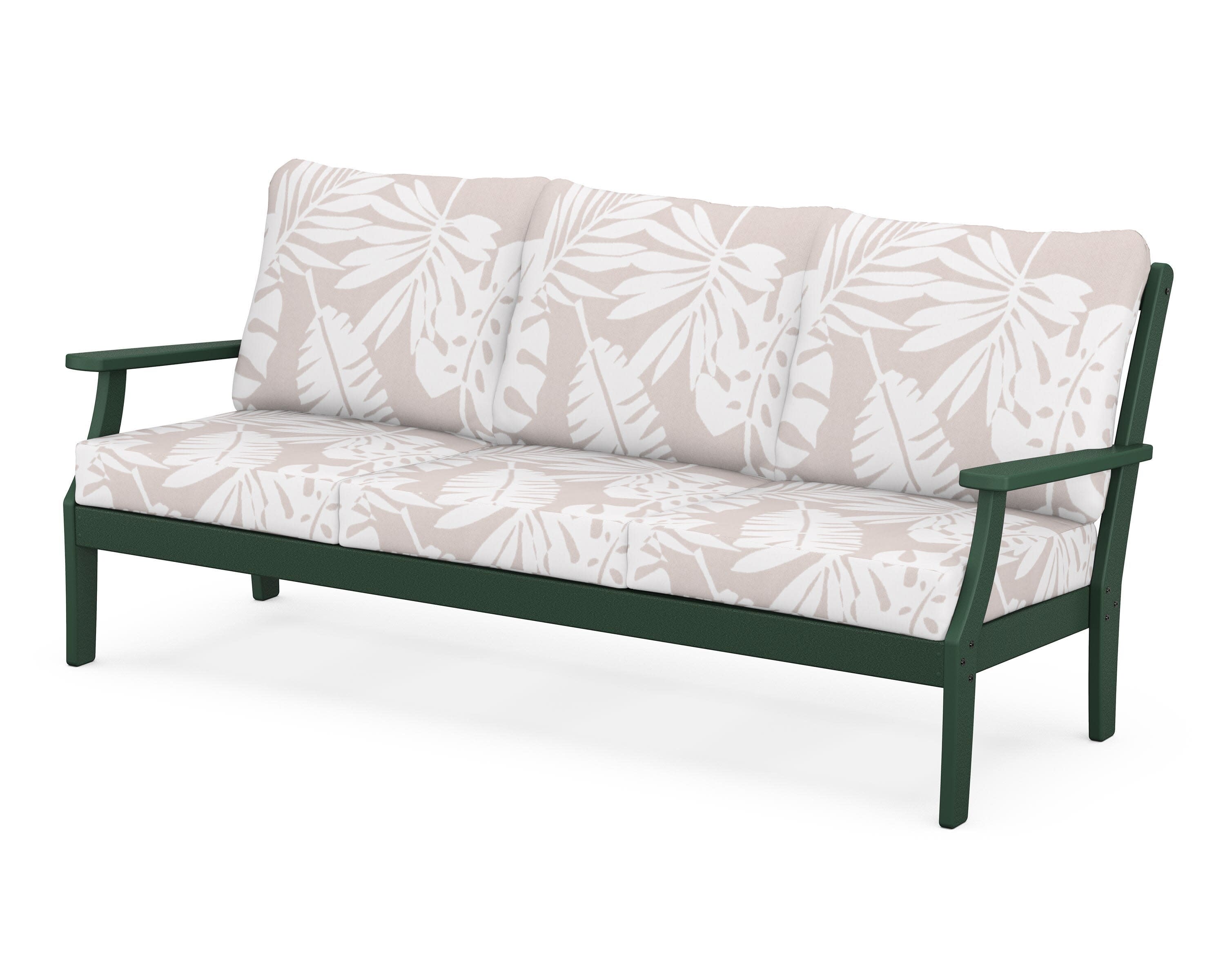 Yacht Club Deep Seating Sofa in Rainforest Canopy / Leaf Dune Burlap