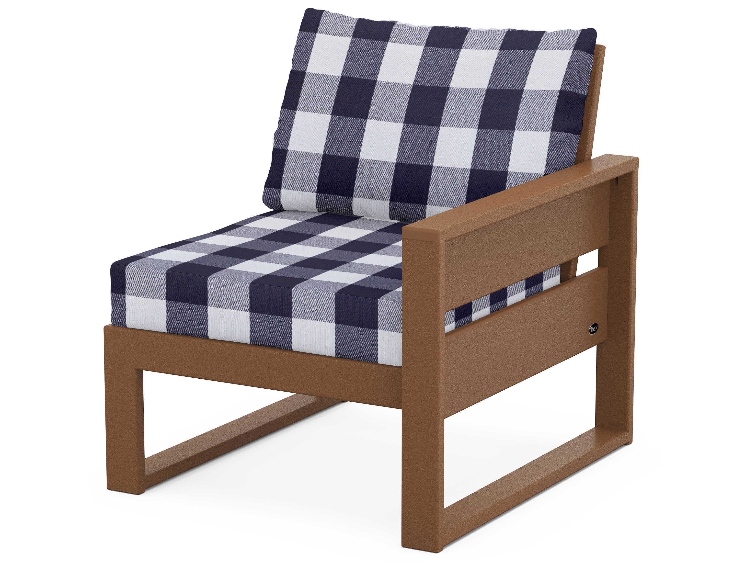 Eastport Modular Right Arm Chair in Tree House / Buffalo Plaid Navy
