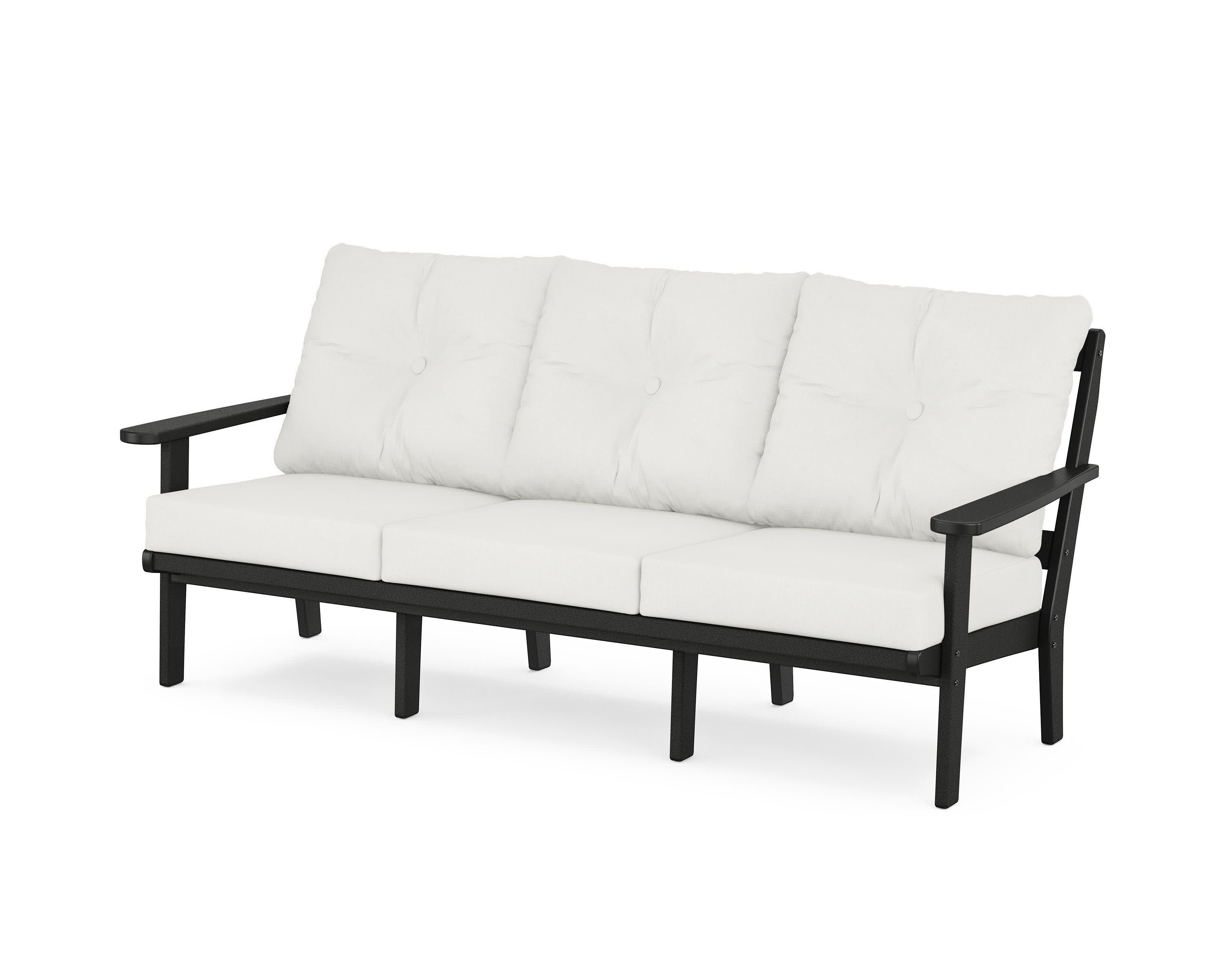 Cape Cod Deep Seating Sofa in Charcoal Black / Natural Linen