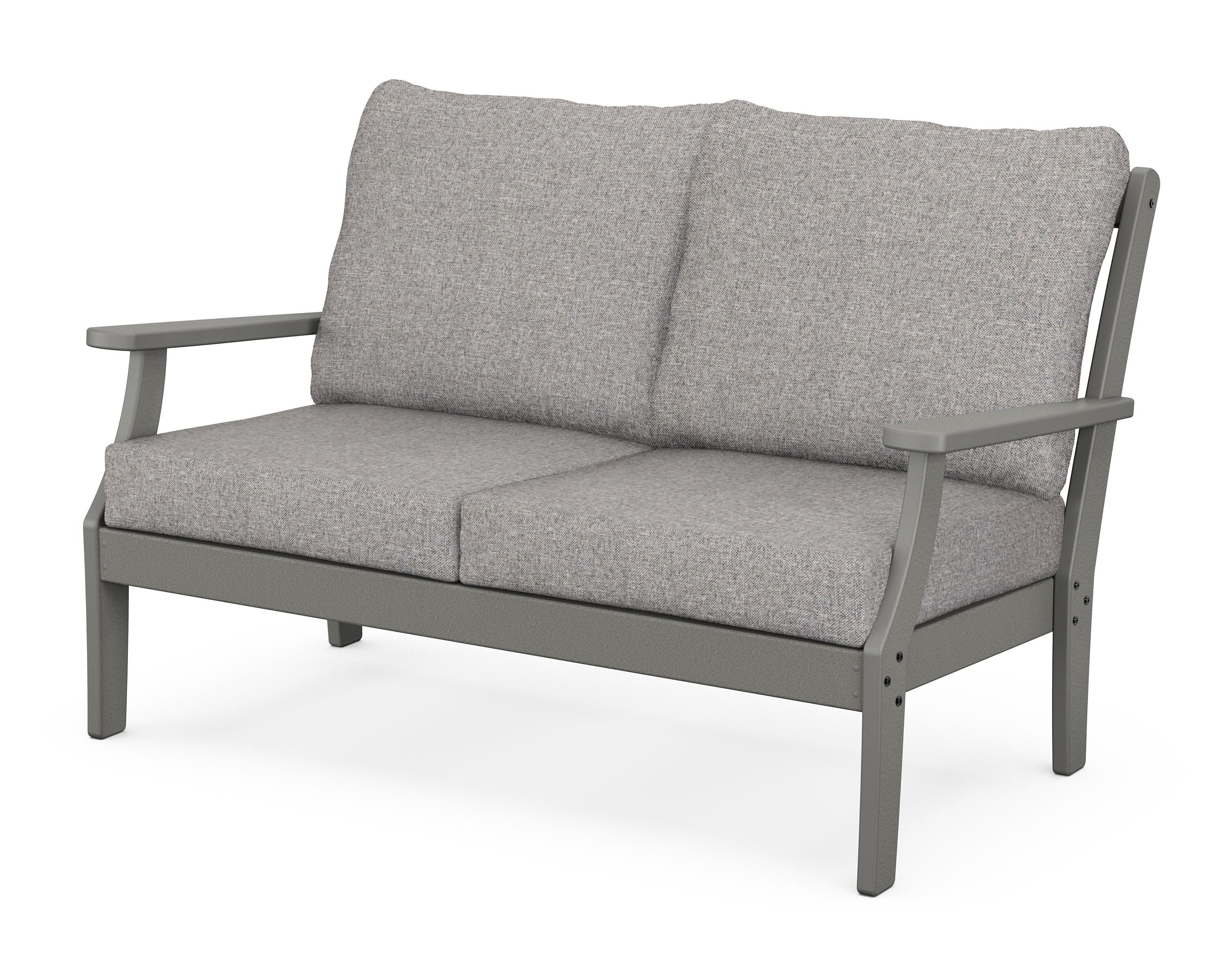 Yacht Club Deep Seating Loveseat in Stepping Stone / Grey Mist