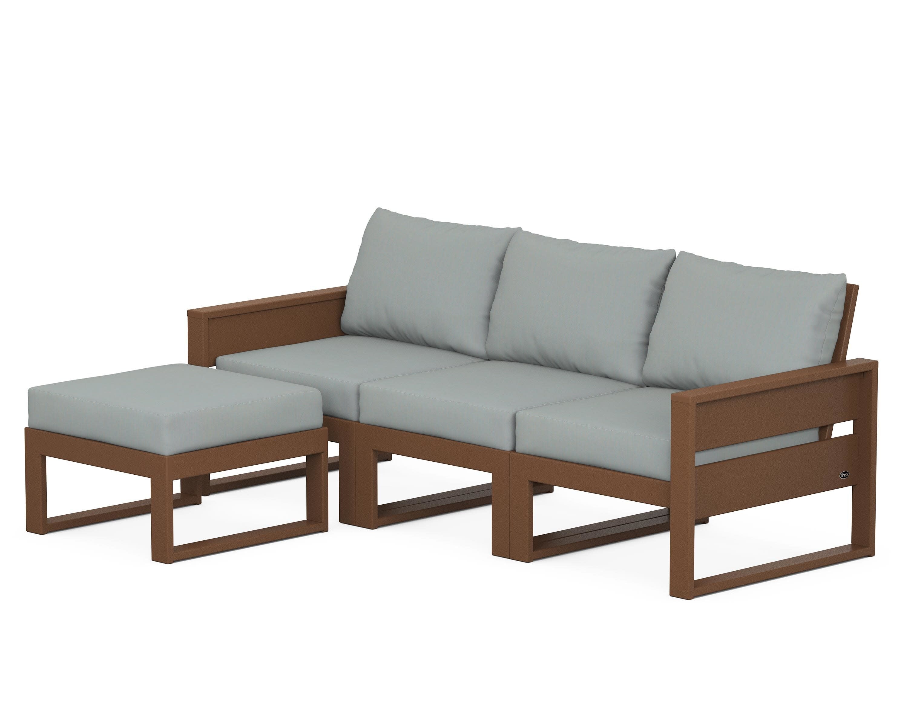 Eastport 4- Piece Sectional with Ottoman in Tree House / Spa
