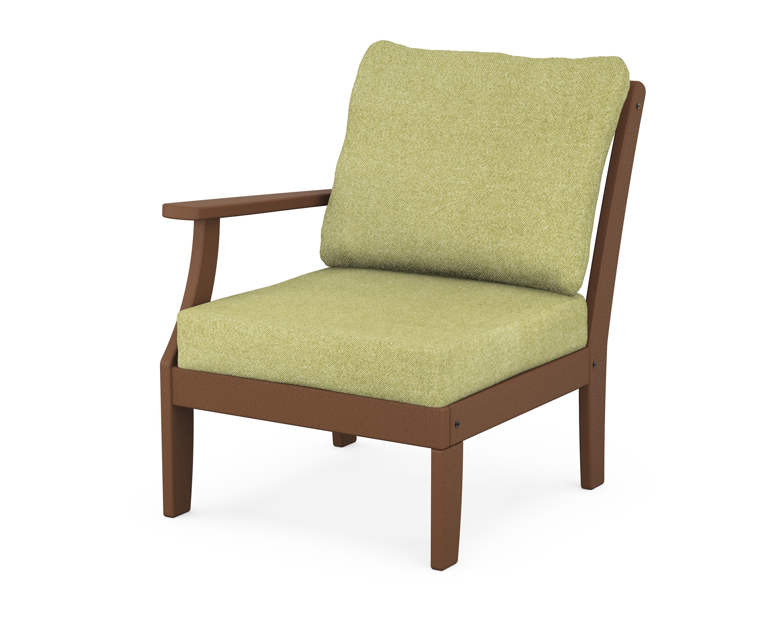 Yacht Club Modular Left Arm Chair in Tree House / Chartreuse Boucle